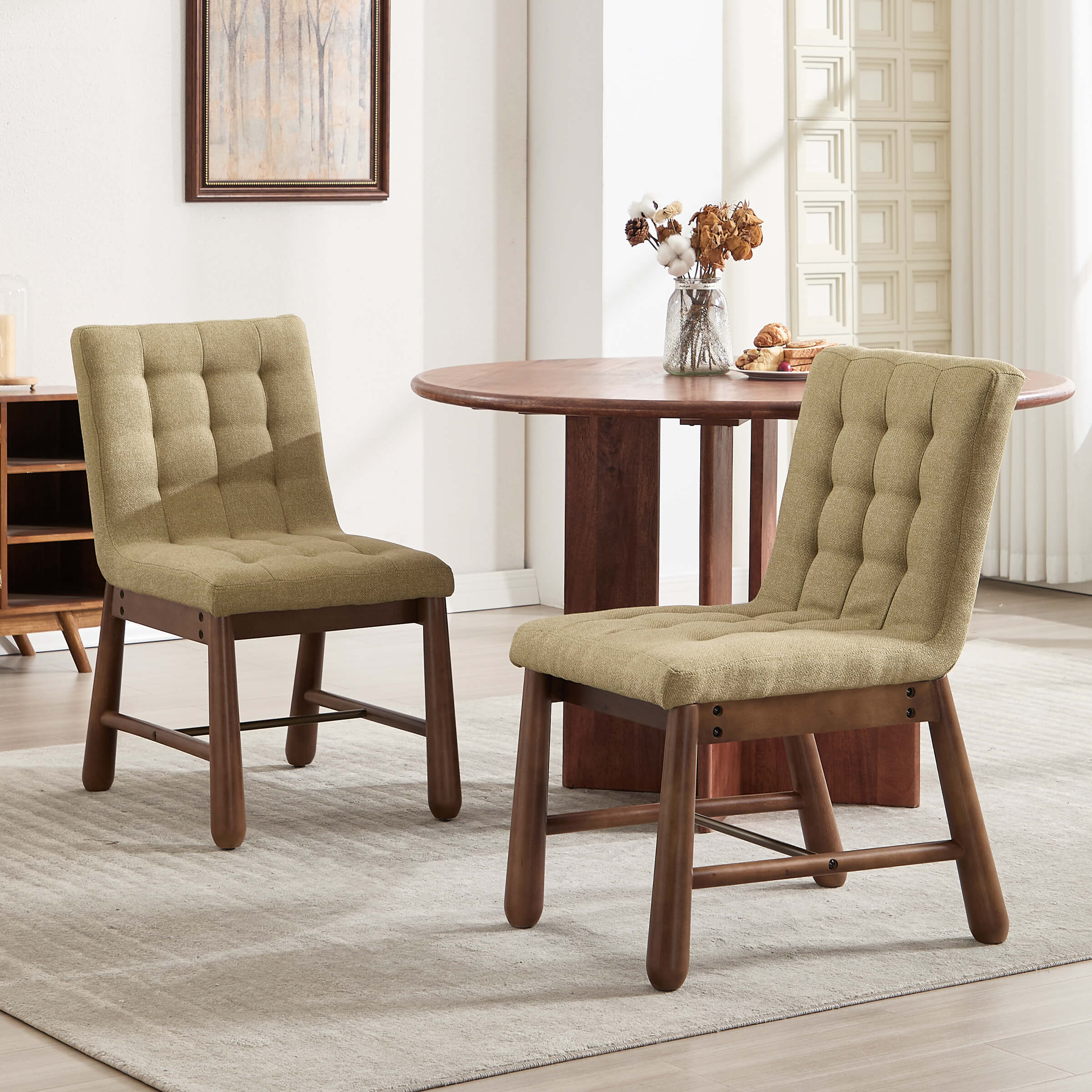 CIMOTA Upholstered Tufted Dining Chairs Set of 2 - 10091DC