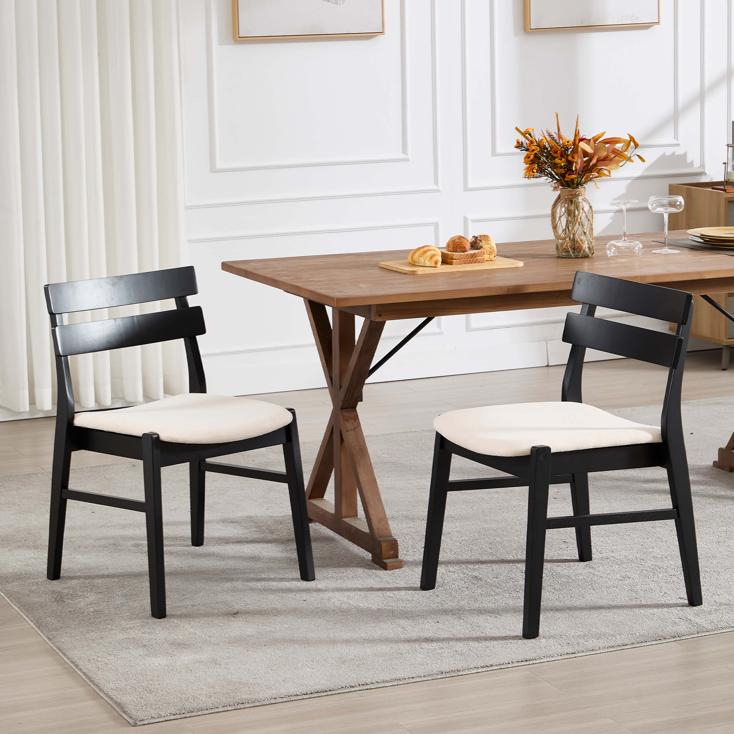 VESCASA Wood Dining Chairs Set of 2 - 2096DC