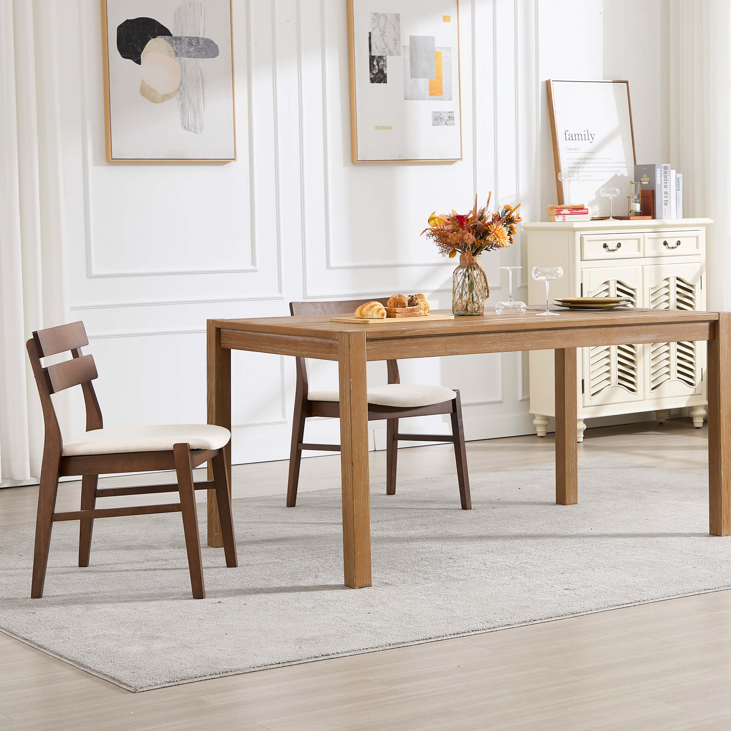 VESCASA Wood Dining Chairs Set of 2 - 2096DC