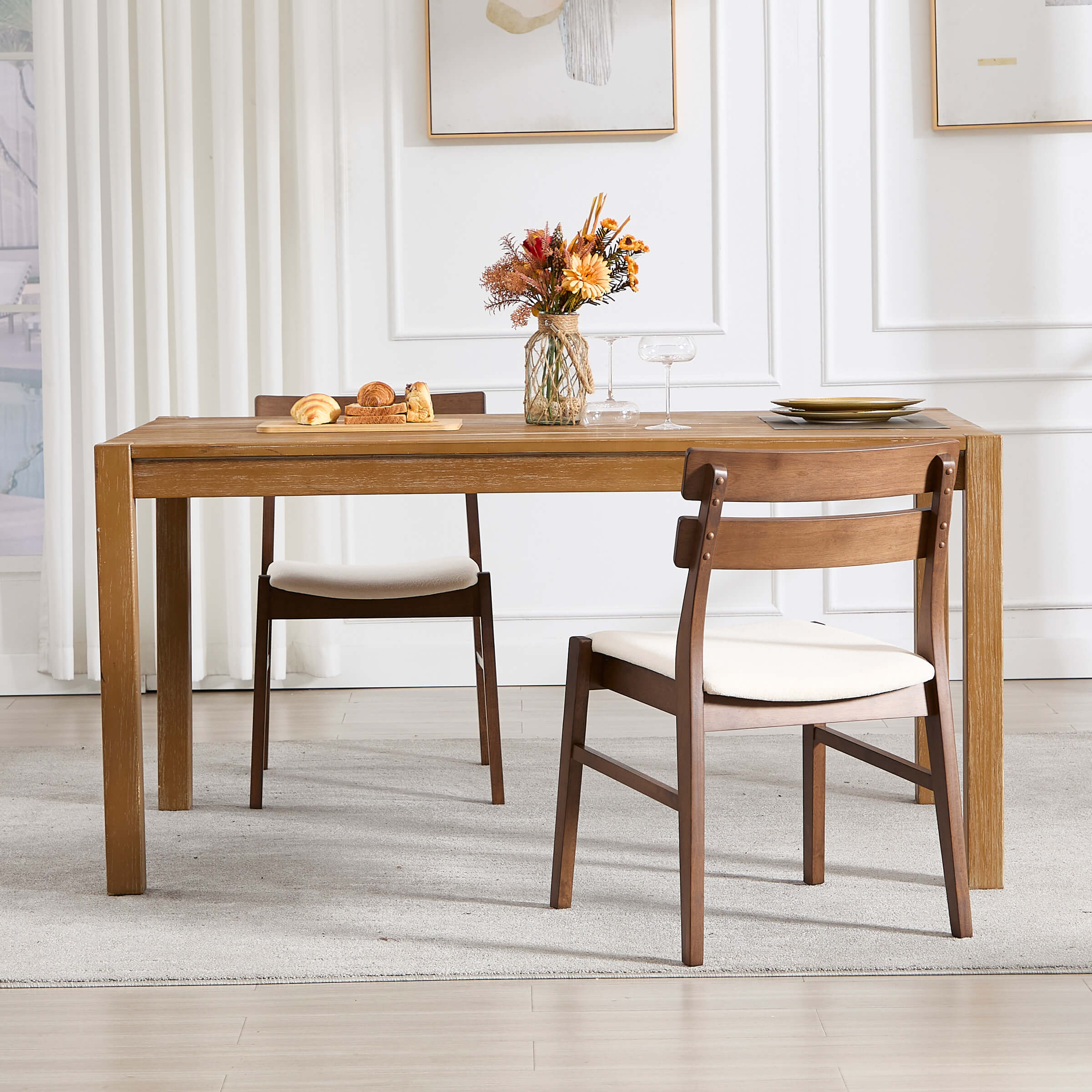 VESCASA Wood Dining Chairs Set of 2 - 2096DC