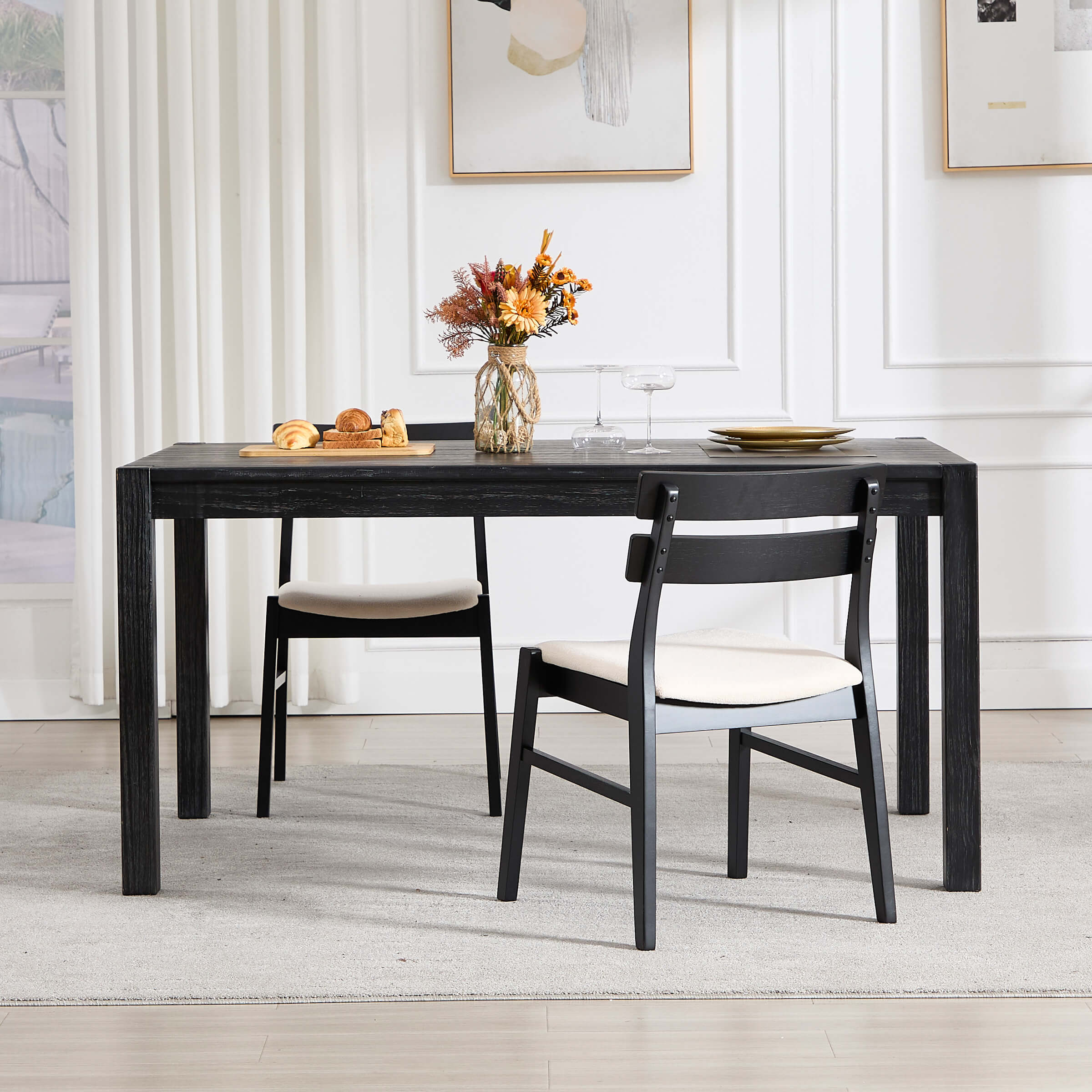 VESCASA Wood Dining Chairs Set of 2 - 2096DC