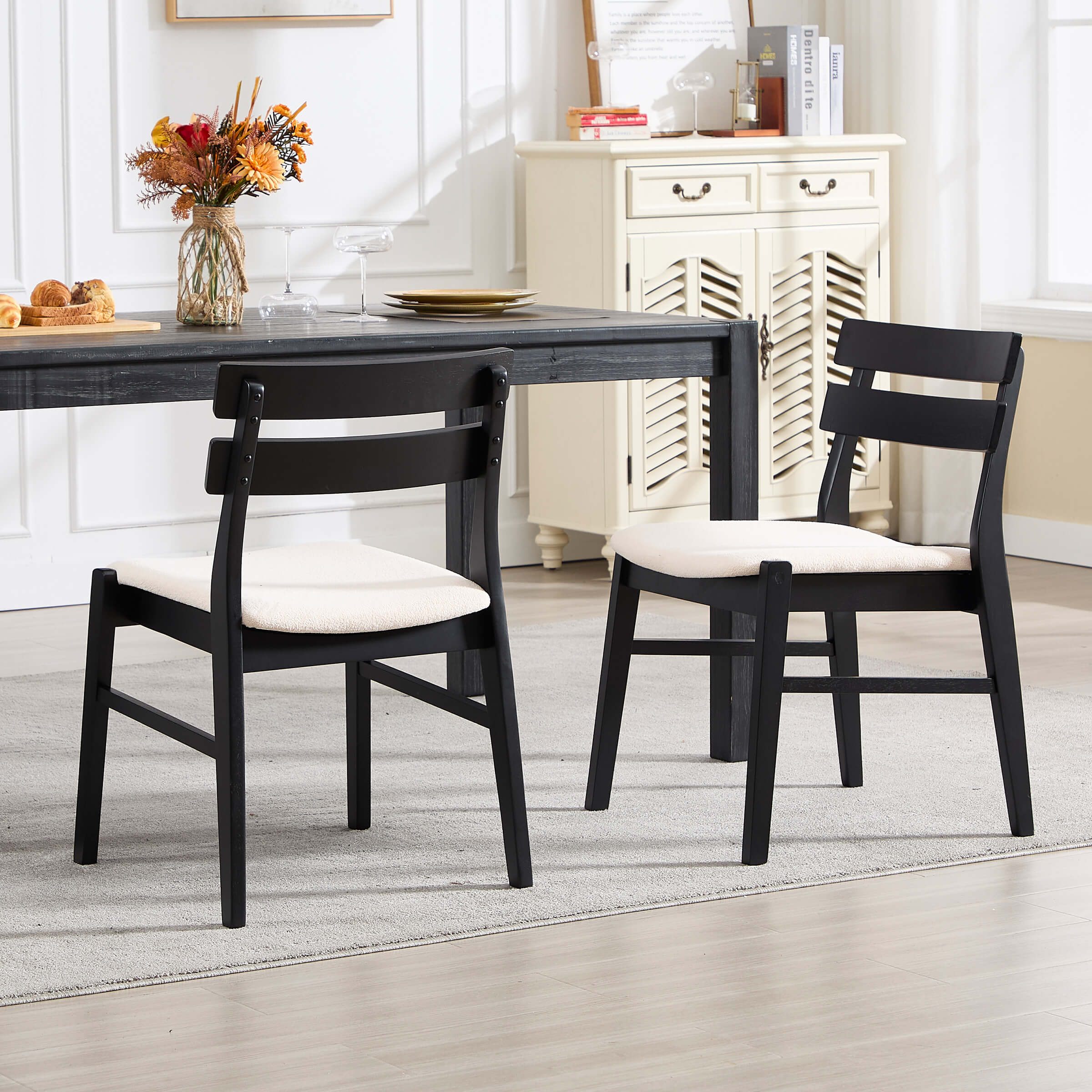 VESCASA Wood Dining Chairs Set of 2 - 2096DC