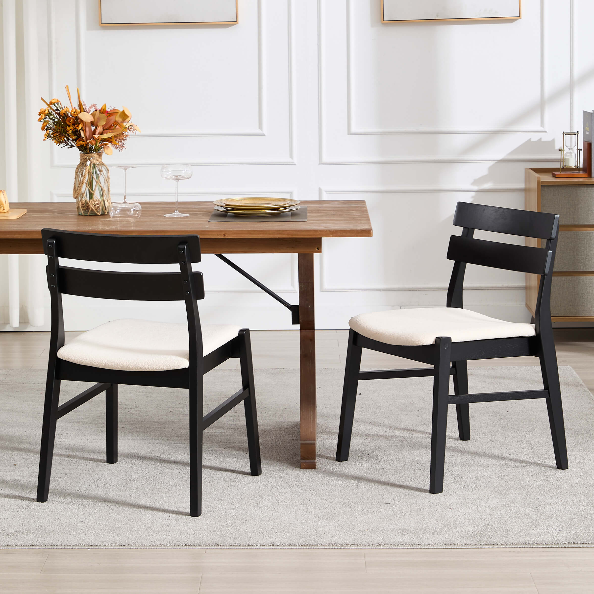 VESCASA Wood Dining Chairs Set of 2 - 2096DC