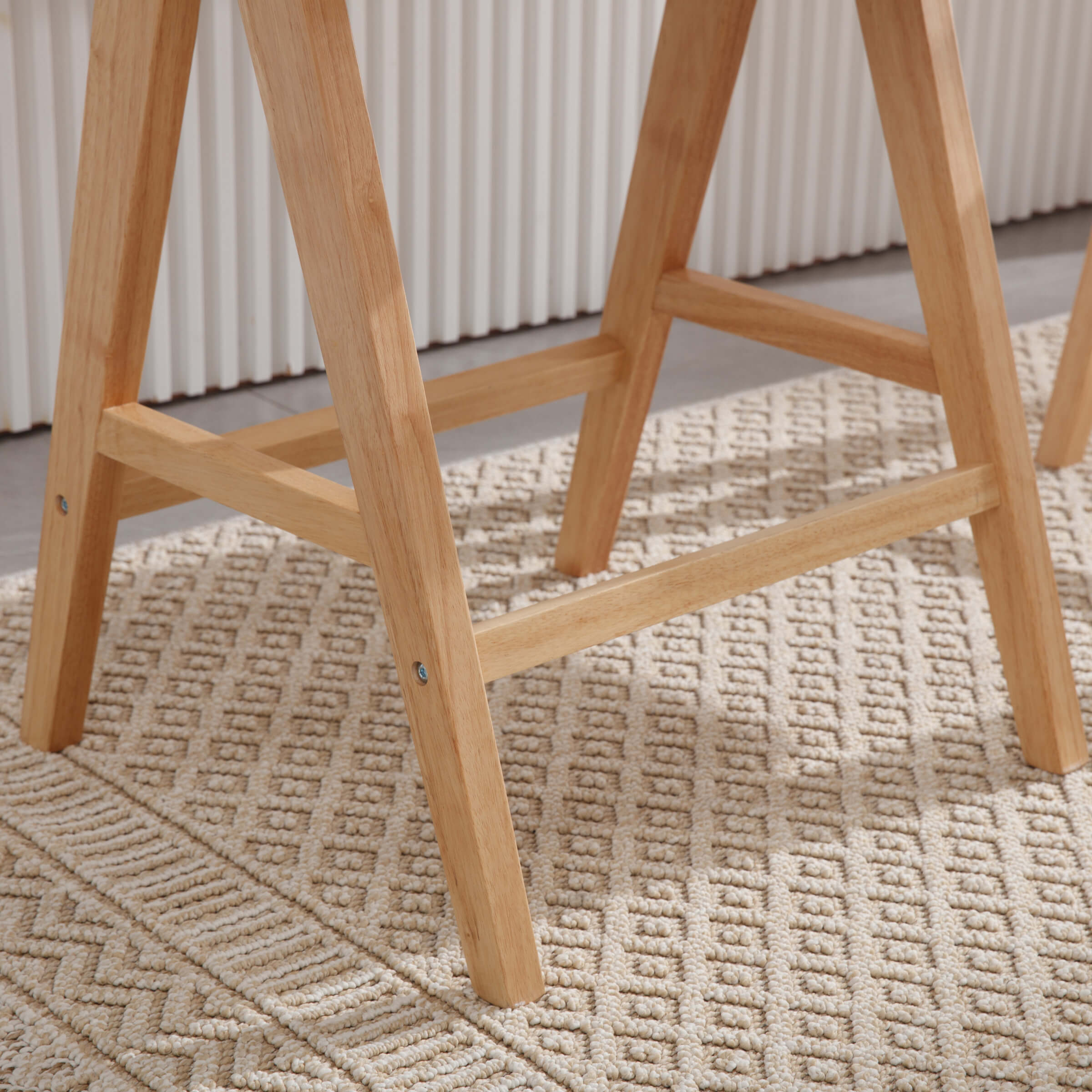 VESCASA Wooden Woven Back Counter Stools Set of 2 - 5805CS