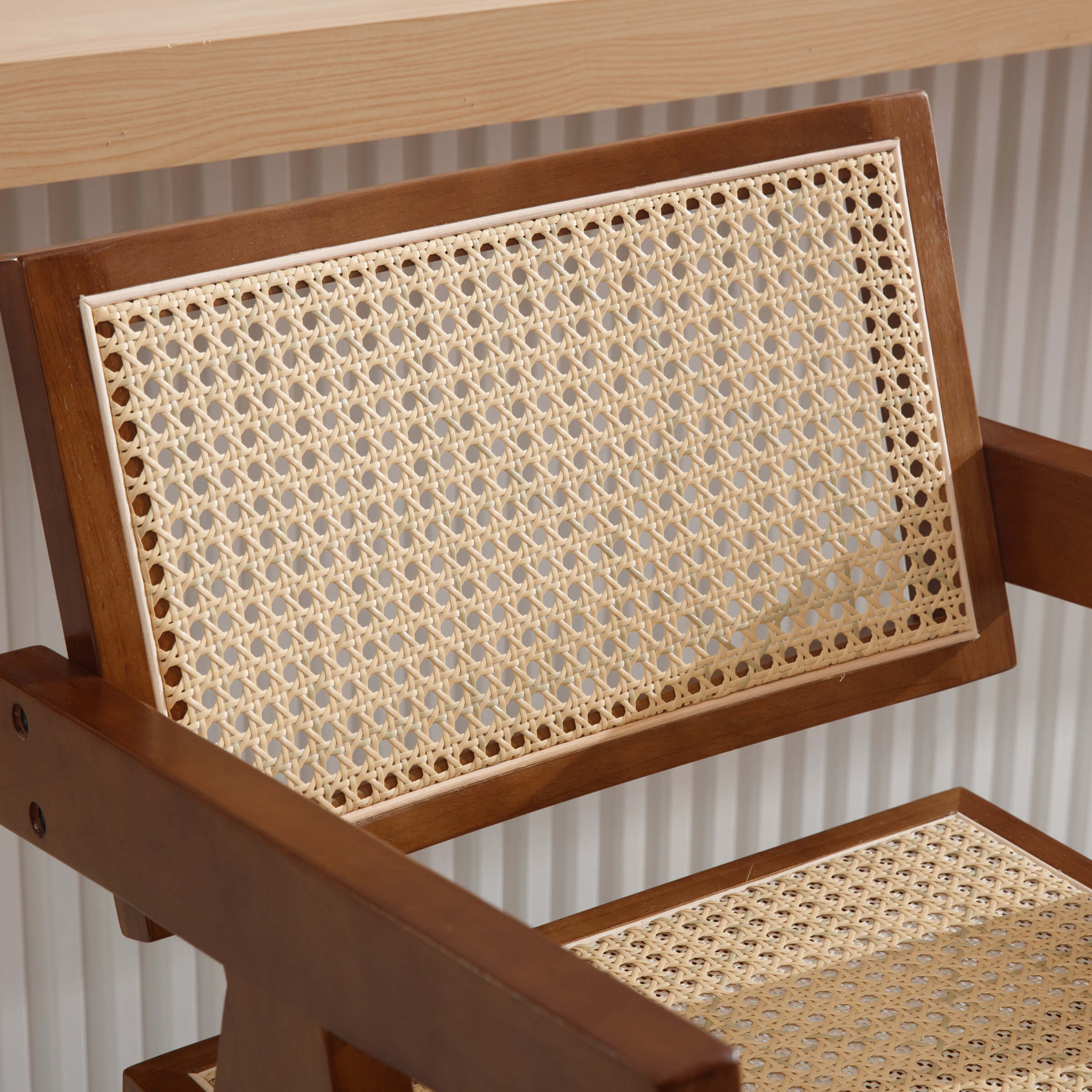 VESCASA Wooden Woven Back Counter Stools Set of 2 - 5805CS