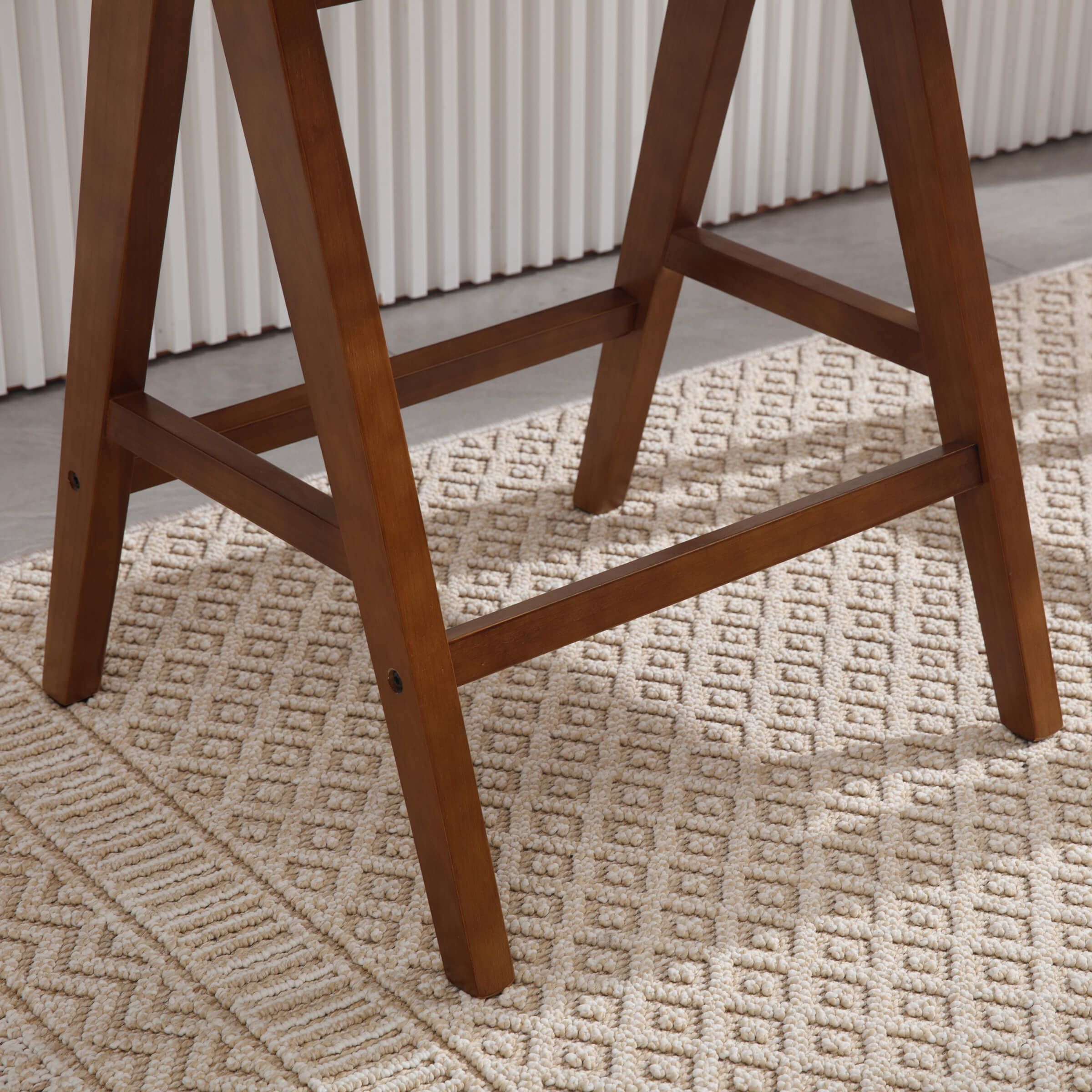 VESCASA Wooden Woven Back Counter Stools Set of 2 - 5805CS