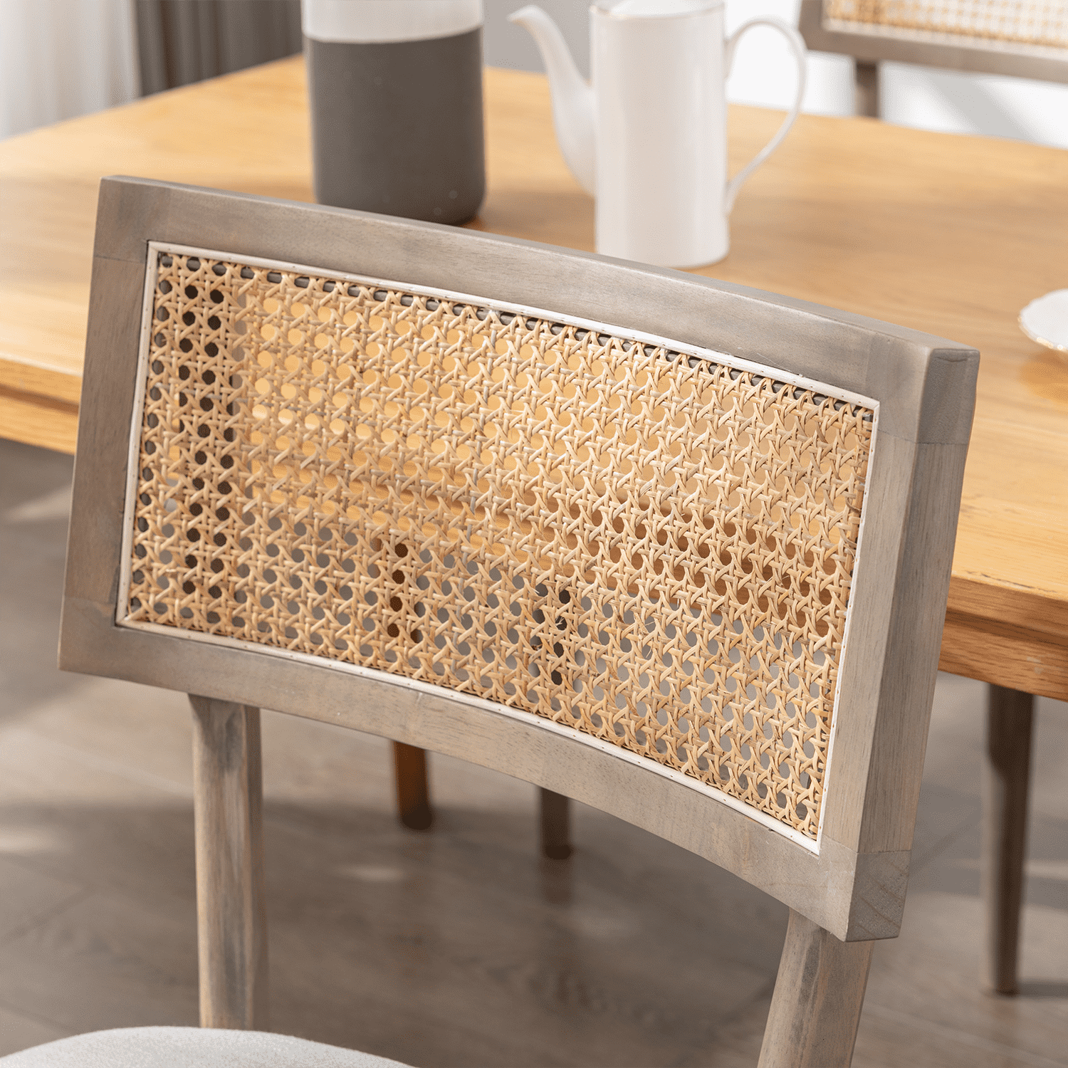 Kmax Farmhouse Rattan Back Dining Chairs- 1821DC