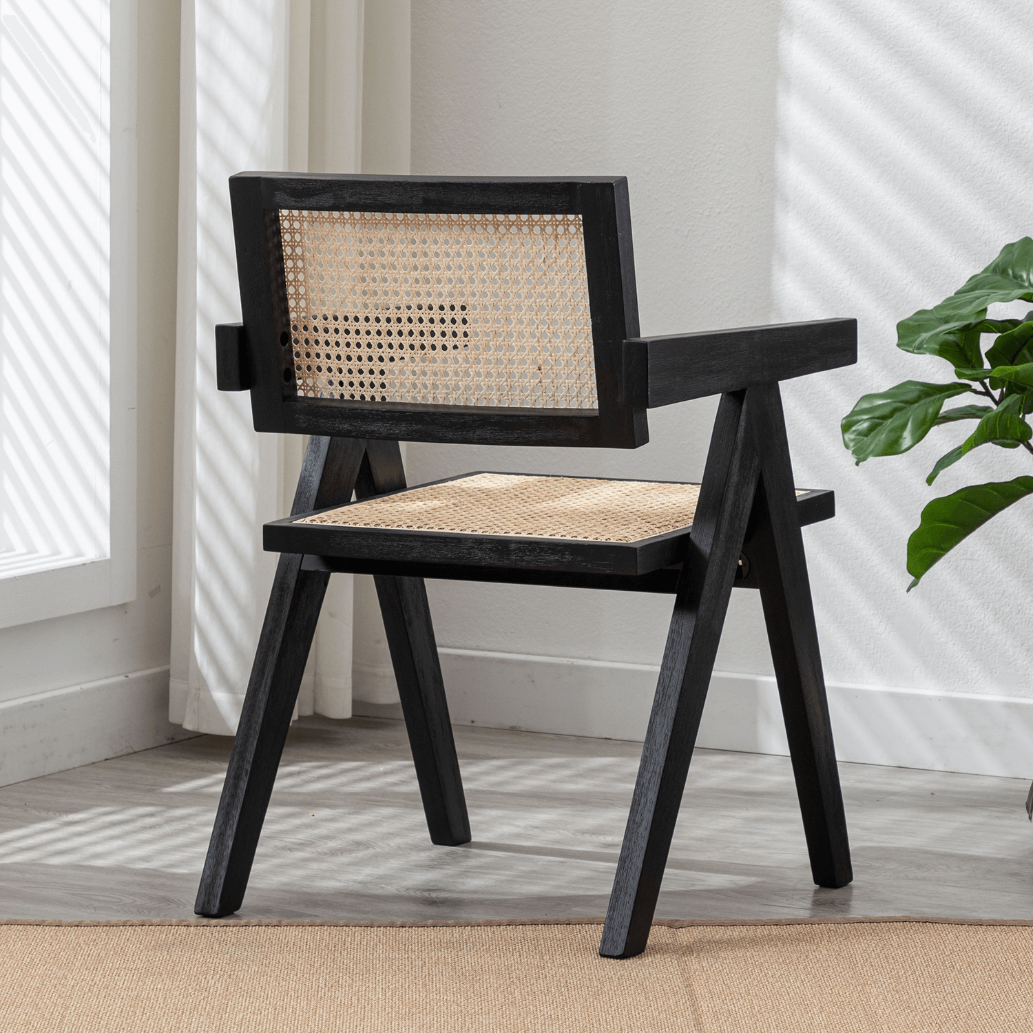 VESCASA Cane Back Dining Chairs Set of 2 - 1844DC