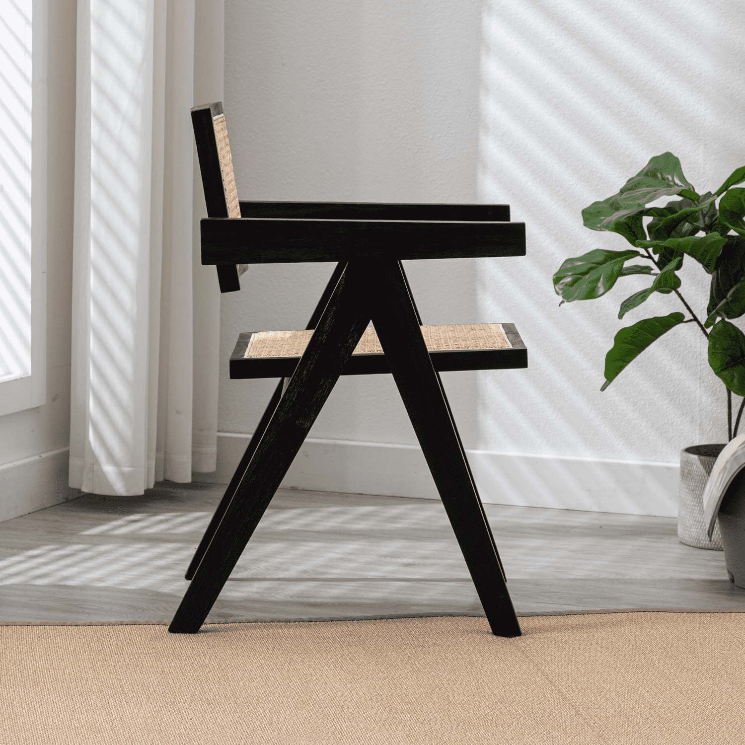 VESCASA Cane Back Dining Chairs Set of 2 - 1844DC