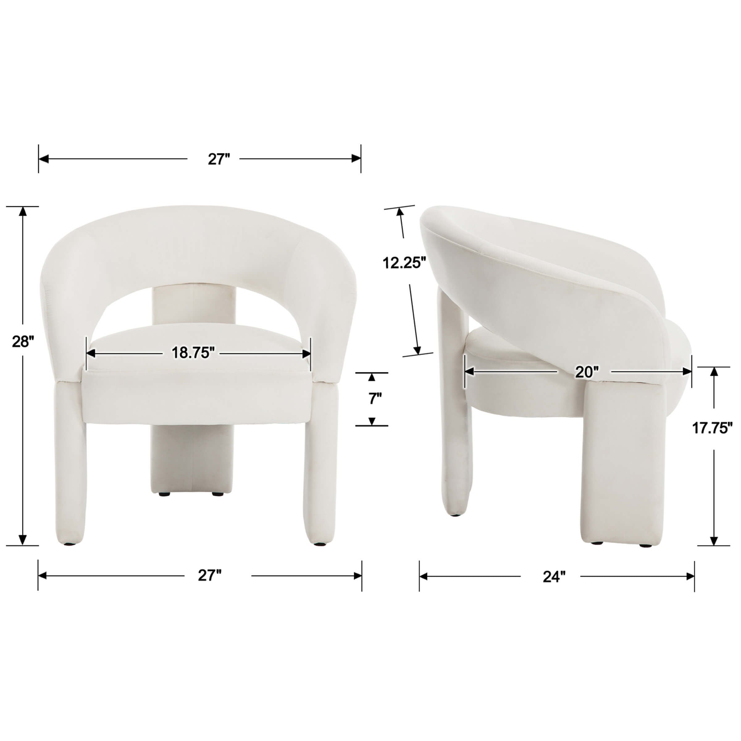 Accent Chair With Round Back - 3957AC