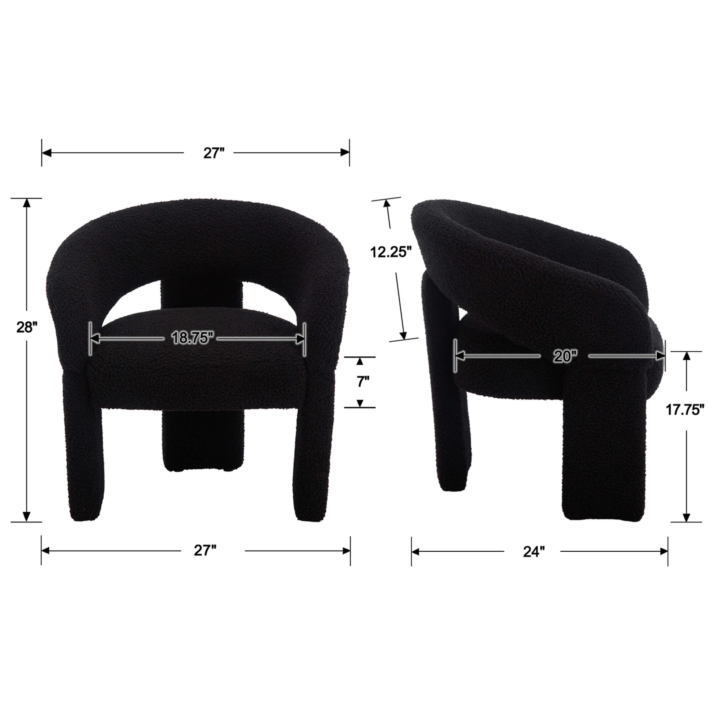 Accent Chair With Round Back - 3957AC