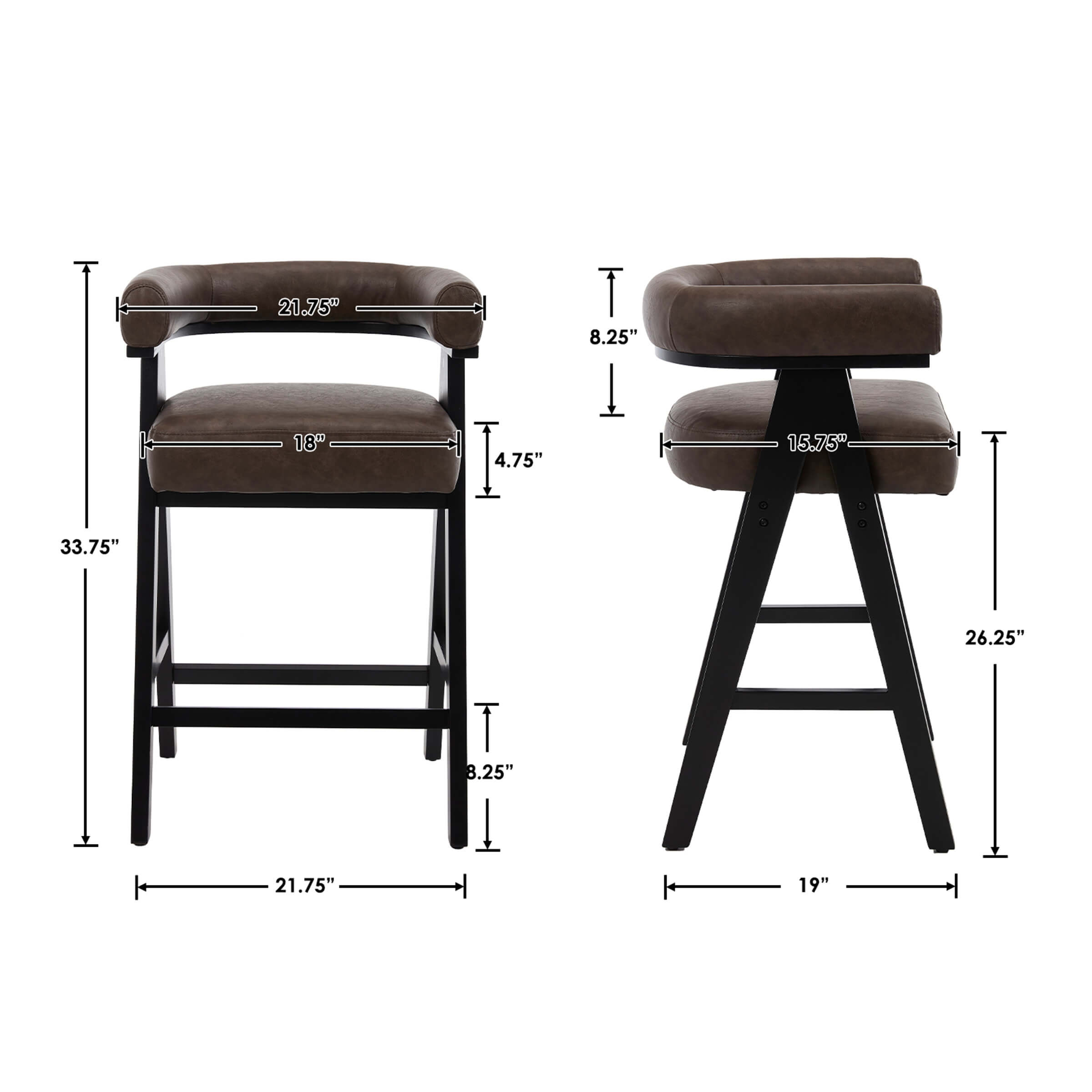 Farmhouse Counter Stools Set of 2-63241CS