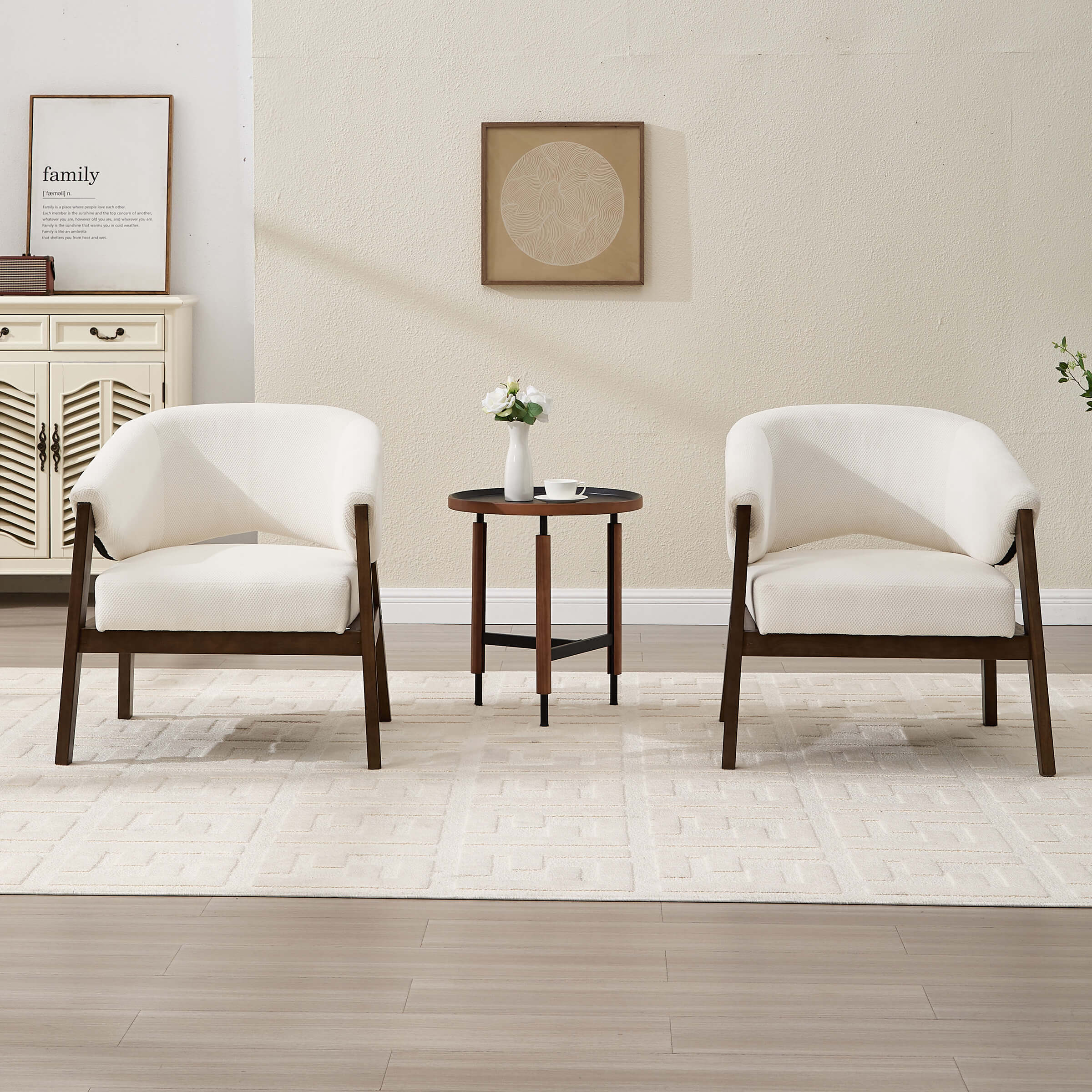 KMAX Accent Chair with Walnut Wood Legs 1 PCS - 30014AC