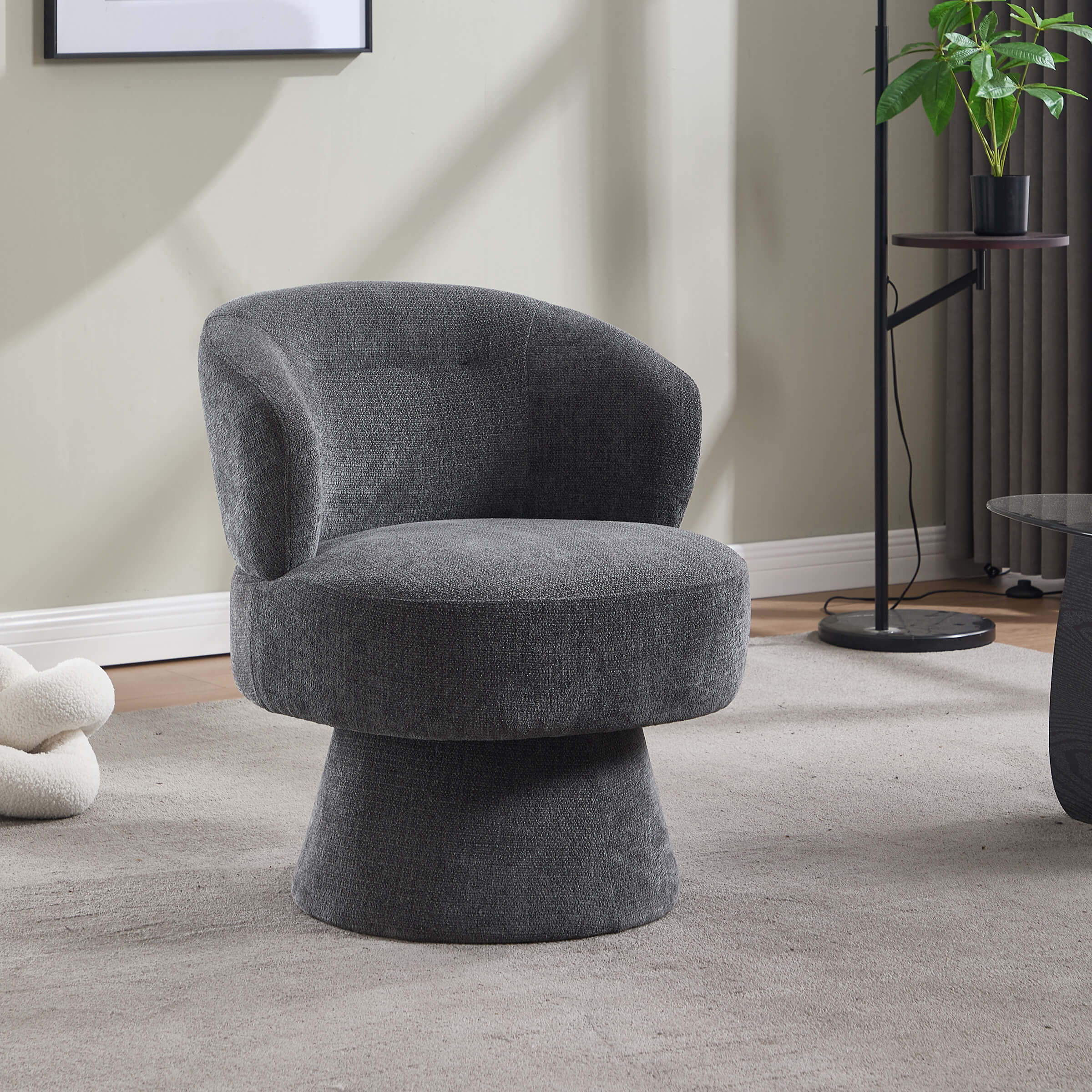 KMAX Modern Accent Round Swivel Armchair - 9918DC