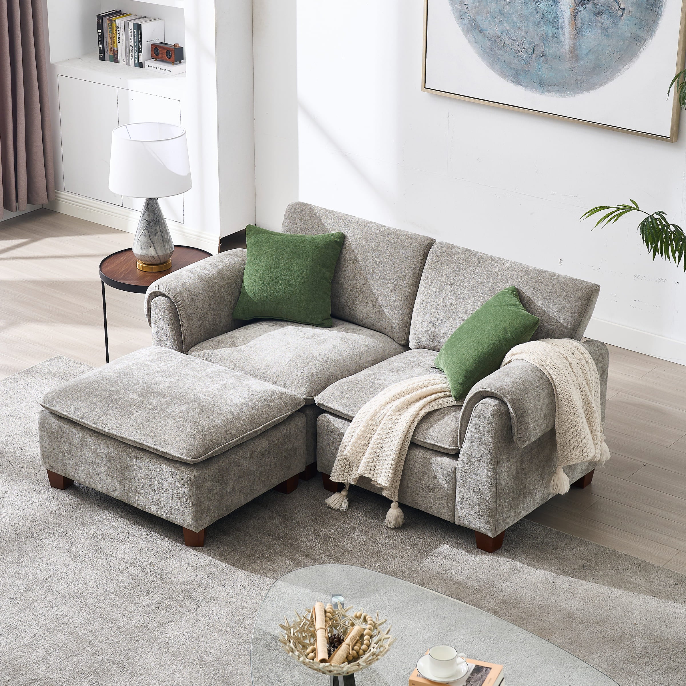 VESCASA Modern Armrest Chenille Sectional Sofa - 1017SF