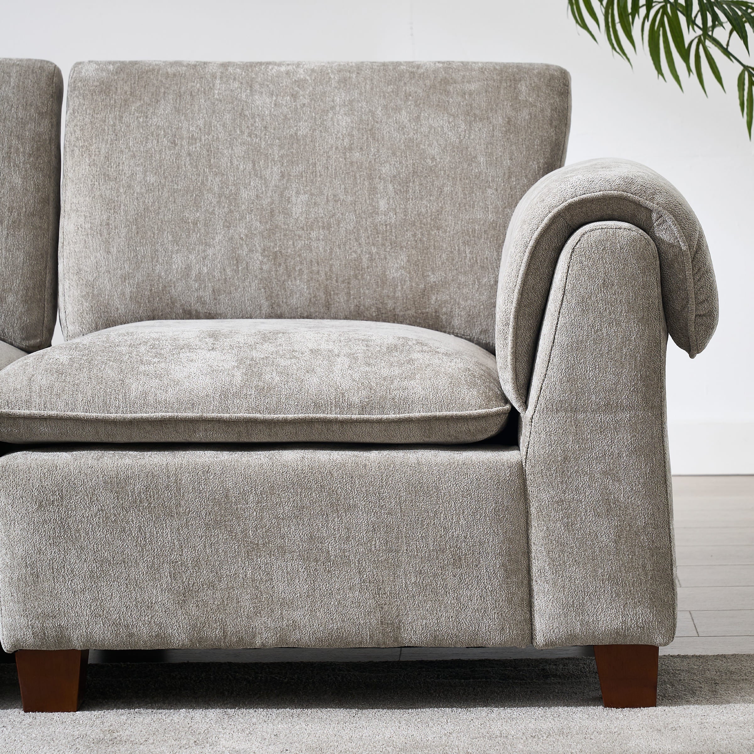 VESCASA Modern Armrest Chenille Sectional Sofa - 1017SF