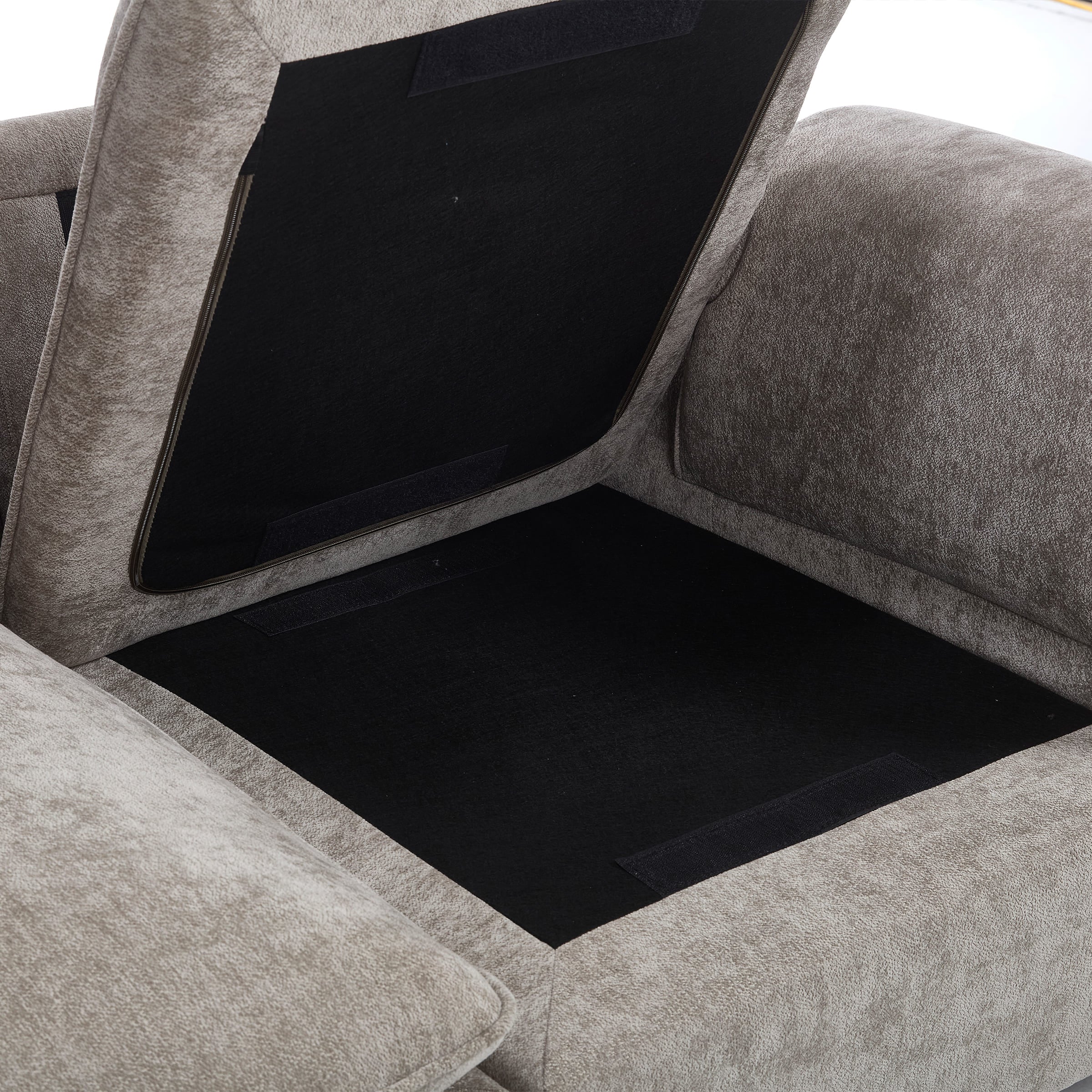 VESCASA Modern Armrest Chenille Sectional Sofa - 1017SF