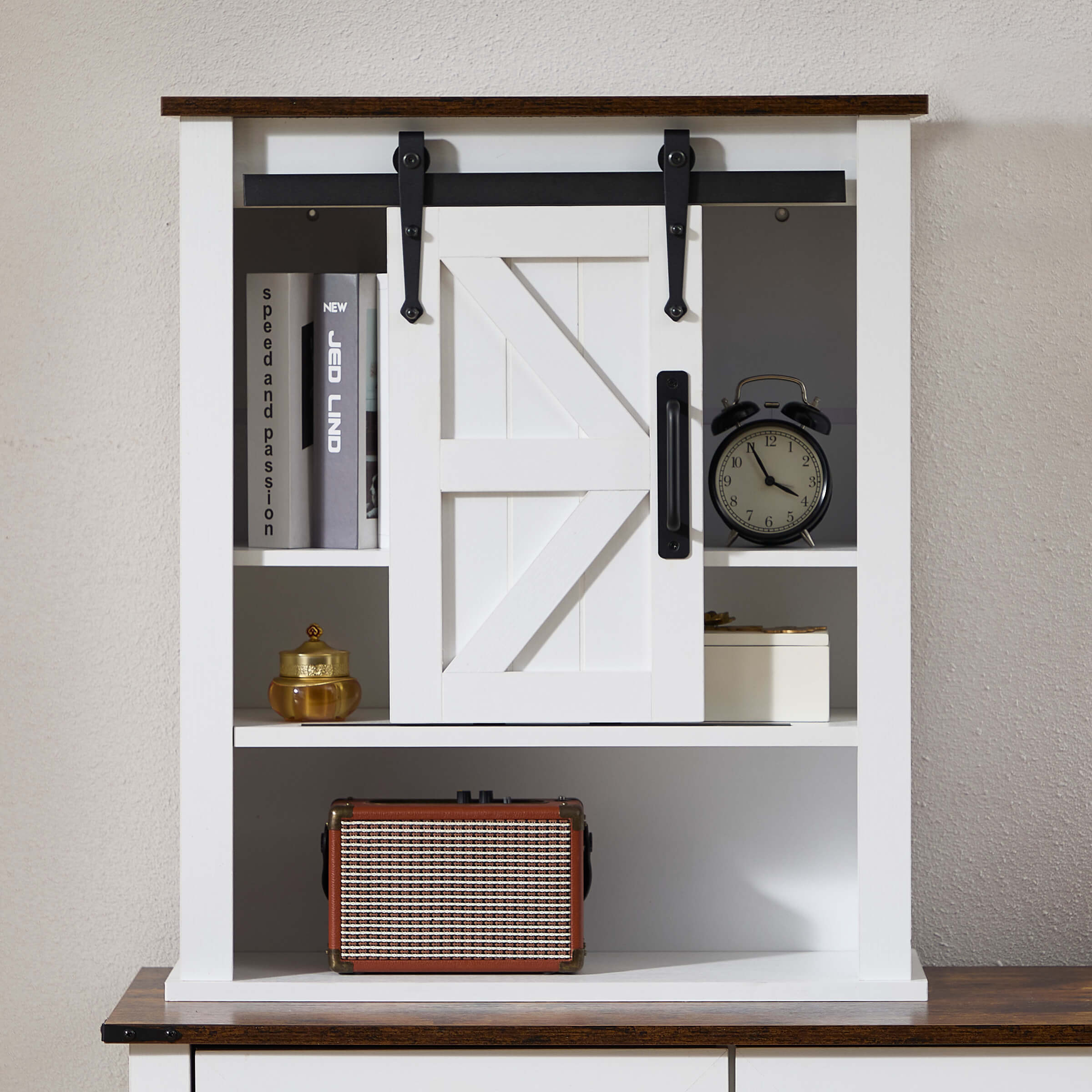 Kmax Rustic Farmhouse Cabinet with Sliding Barn Door - XX156CB