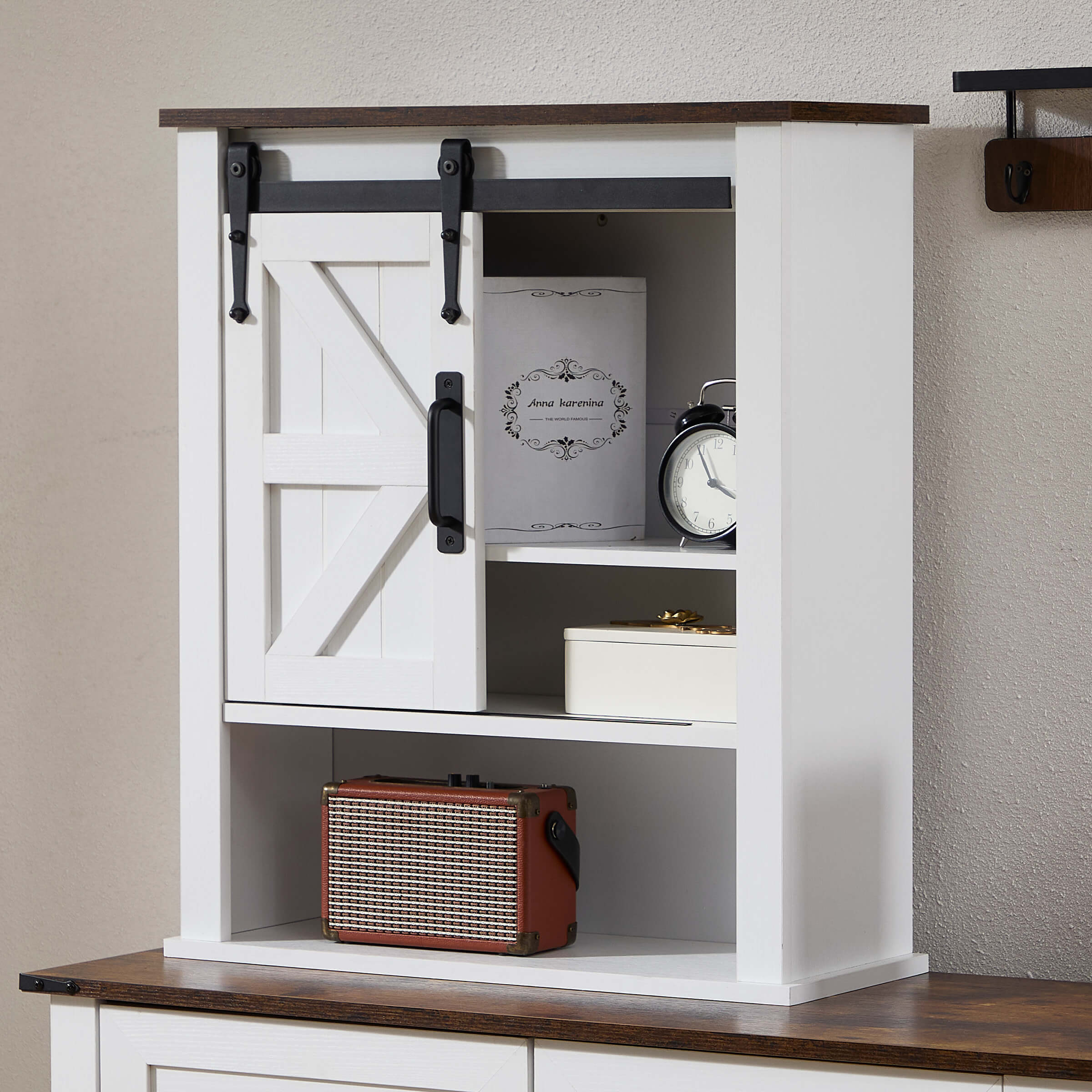 Kmax Rustic Farmhouse Cabinet with Sliding Barn Door - XX156CB