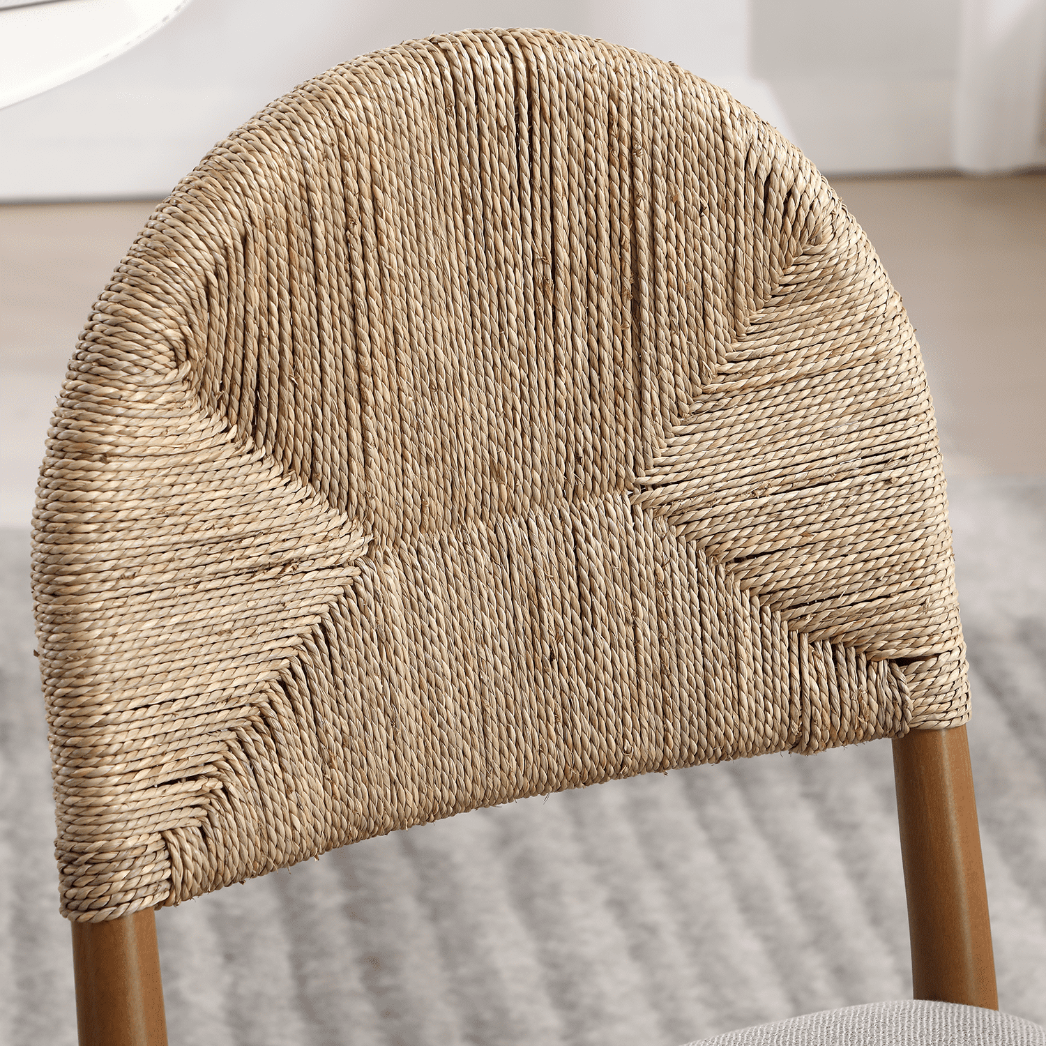 Kmax Semicircular Rattan Backrest Dining Chairs Set of 2 - 2402DC