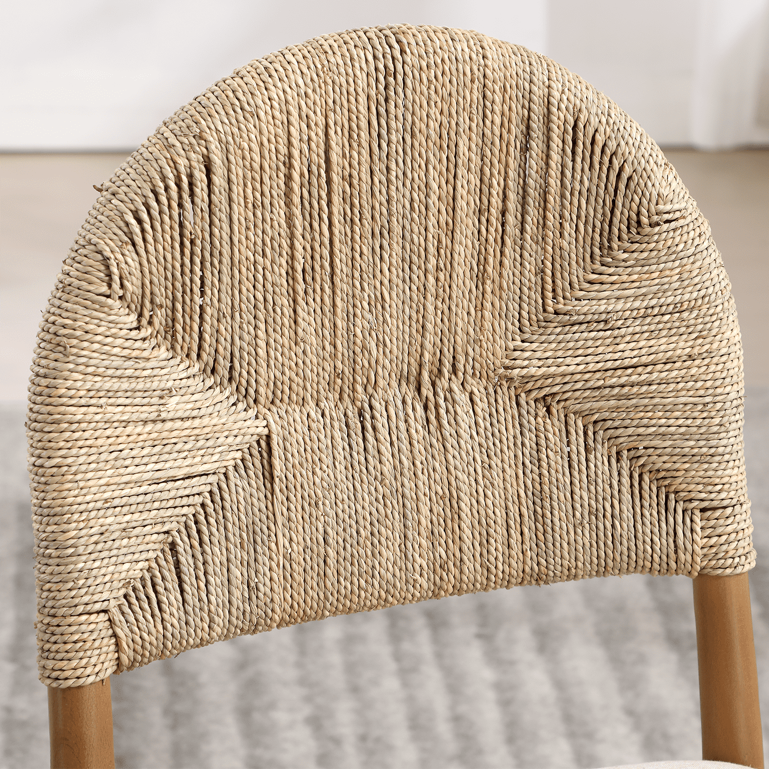 Kmax Semicircular Rattan Backrest Dining Chairs Set of 2 - 2402DC