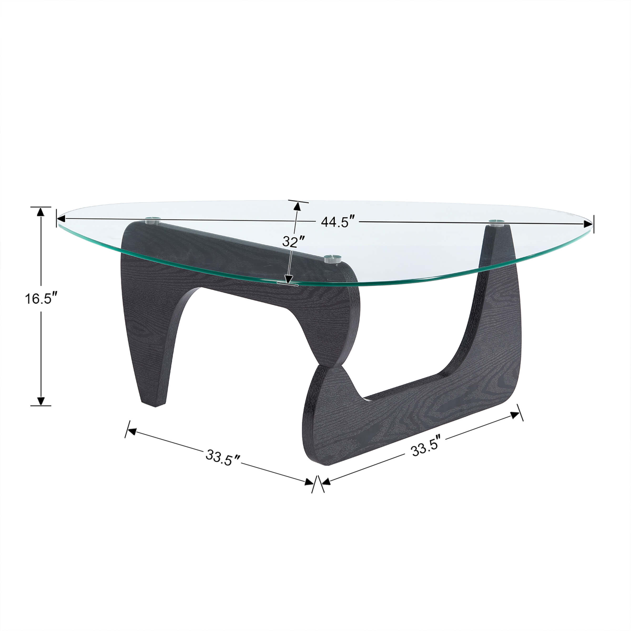 KMAX Triangle Center Table with Wood Base - 7735CT