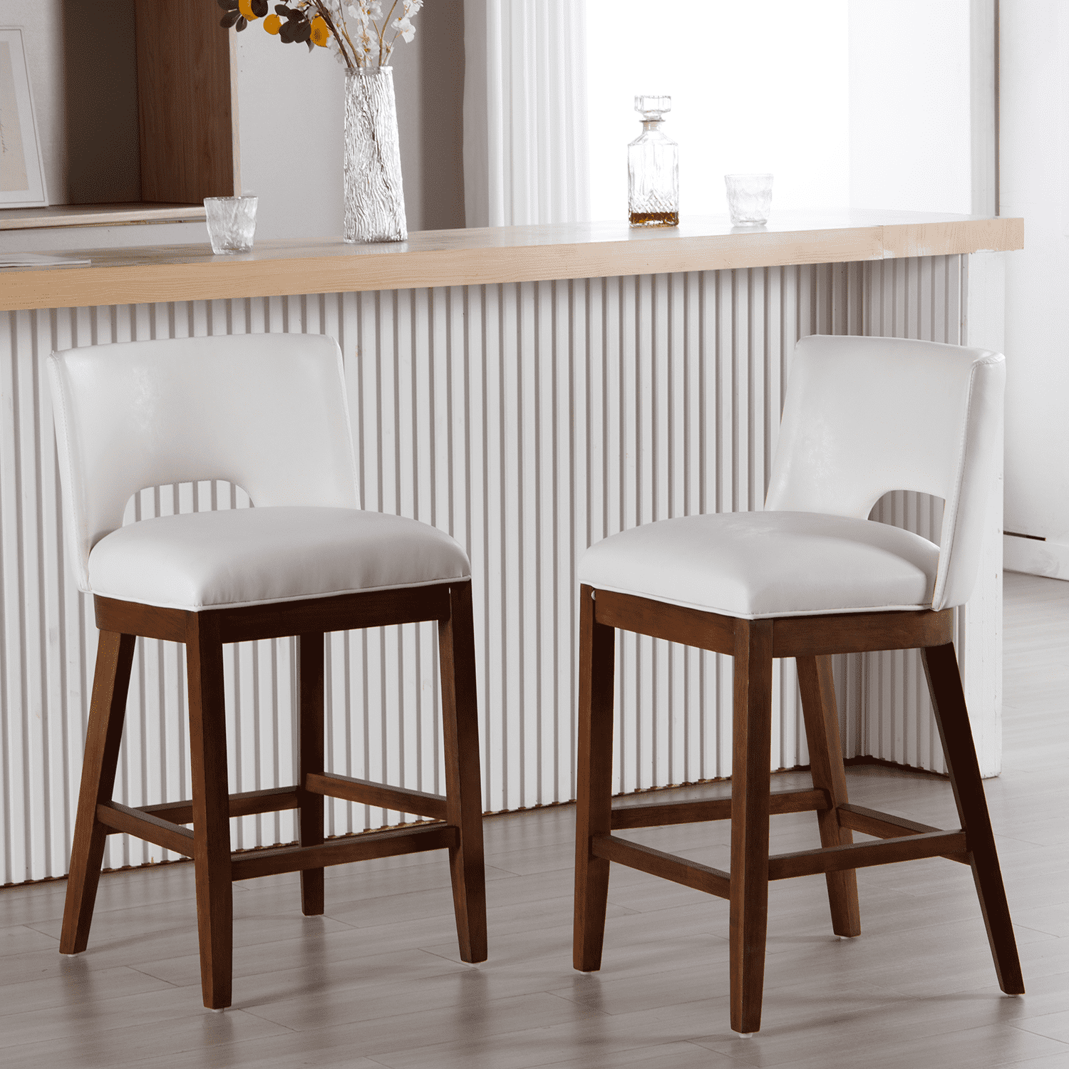 CIMOTA 26"H Armless Counter Bar Stools Set of 2 - 3226CS