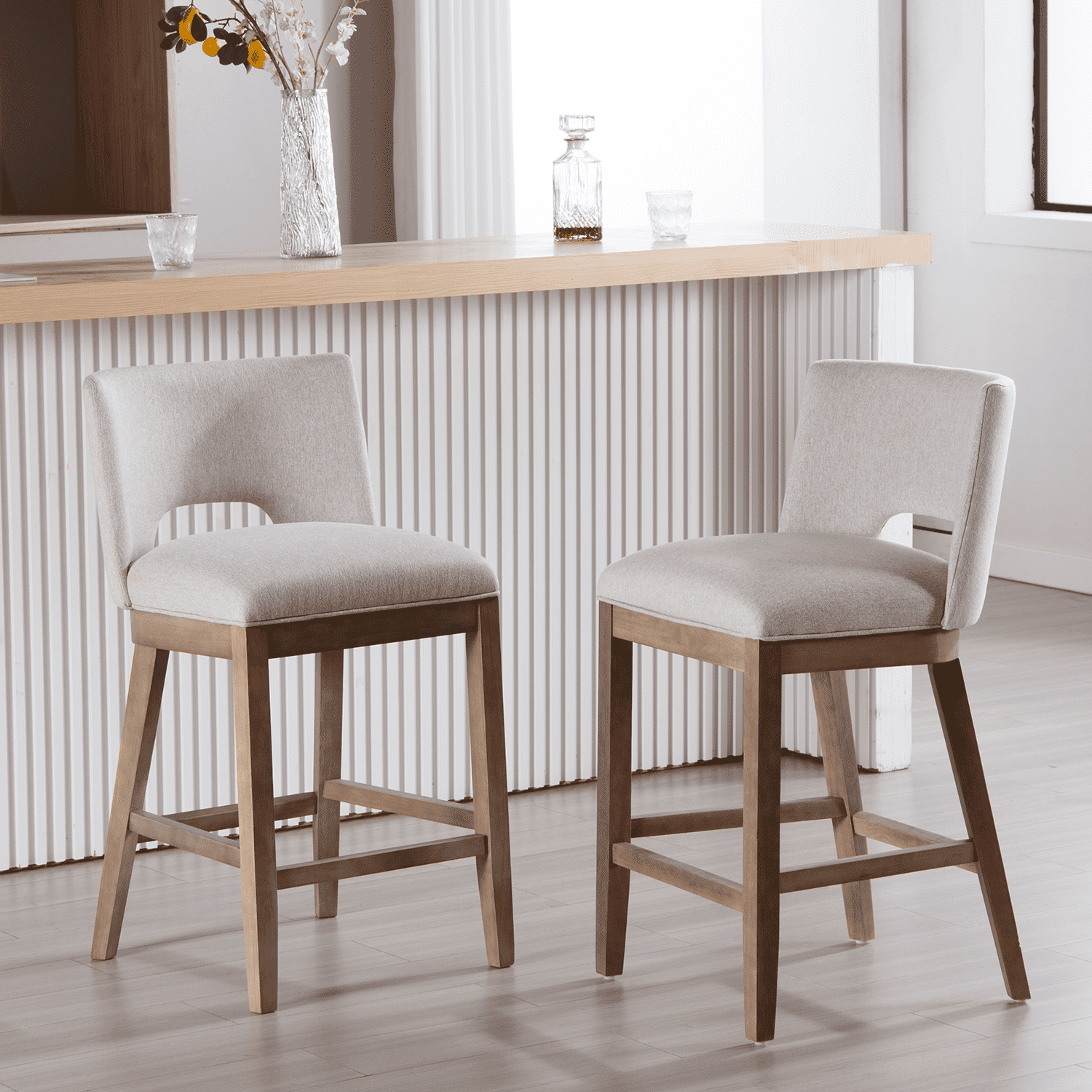 CIMOTA 26"H Armless Counter Bar Stools Set of 2 - 3226CS