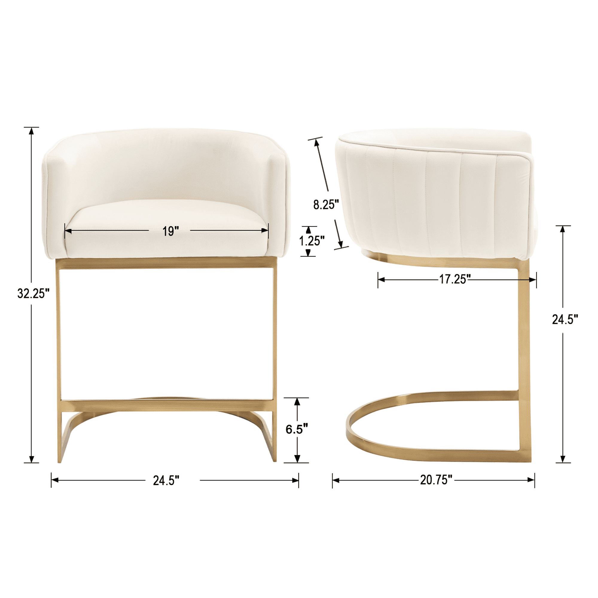 ZH4YOU Modern Counter Height Bar Stools 1 PCS - 6067CS