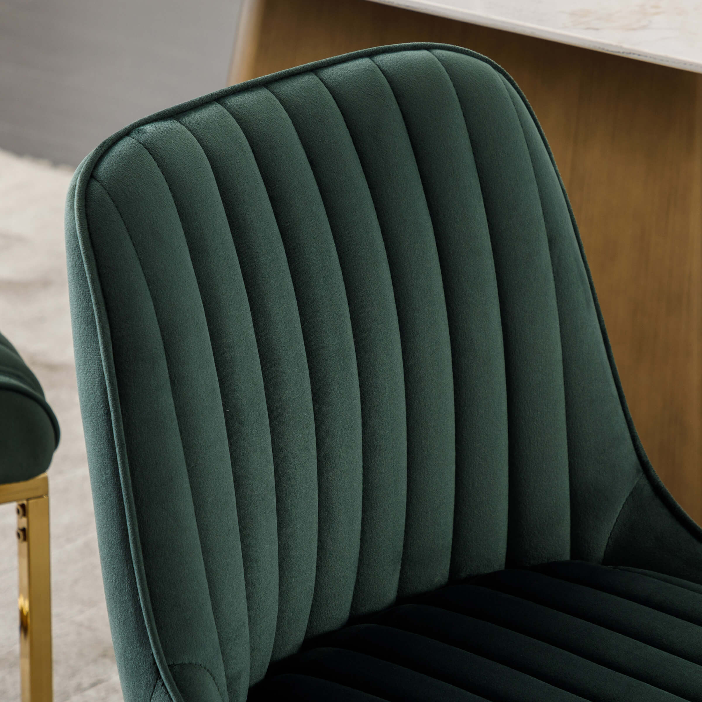 CHICAURA Armless Dining Chairs With Gold Legs Set of 2 - 9043DC