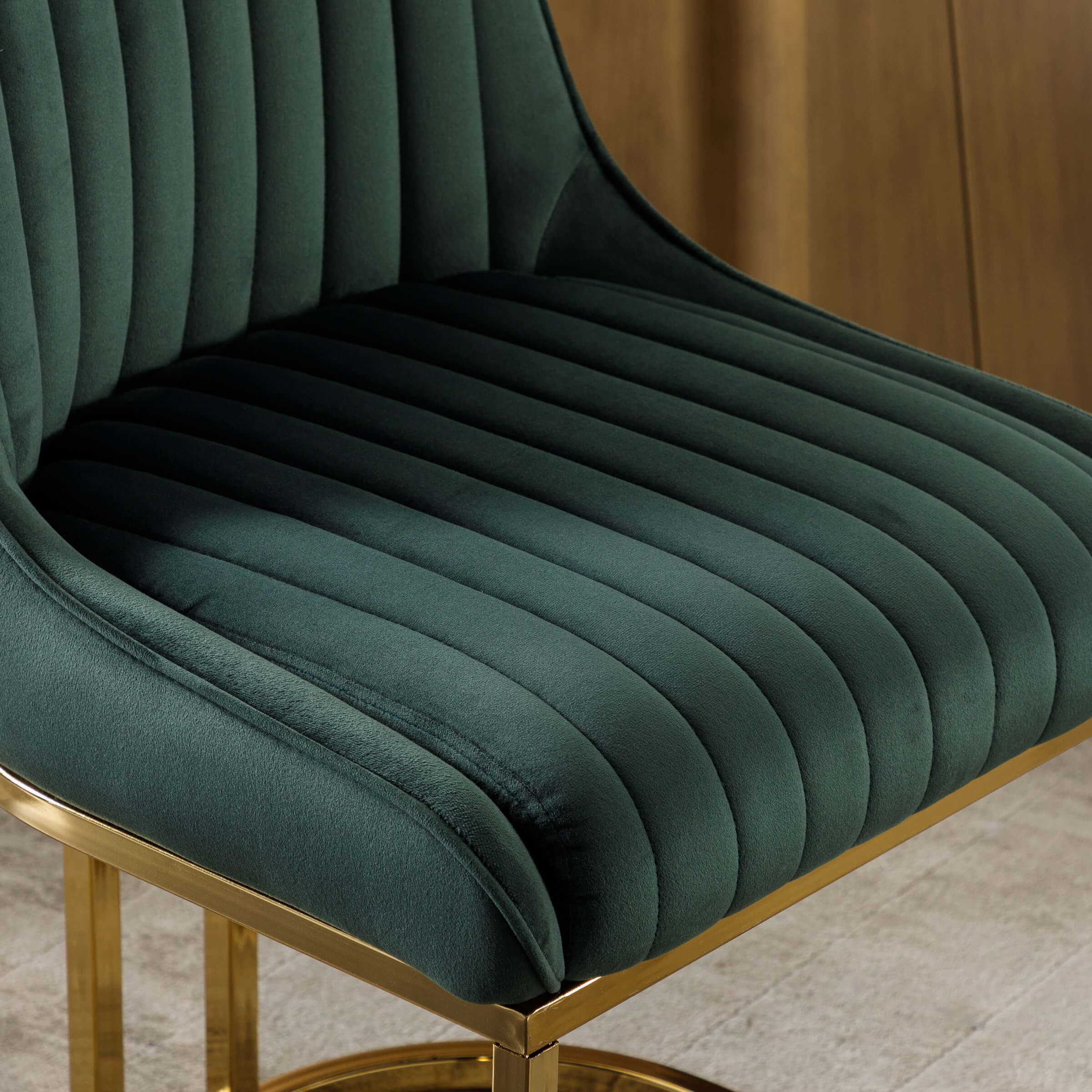 CHICAURA Armless Dining Chairs With Gold Legs Set of 2 - 9043DC