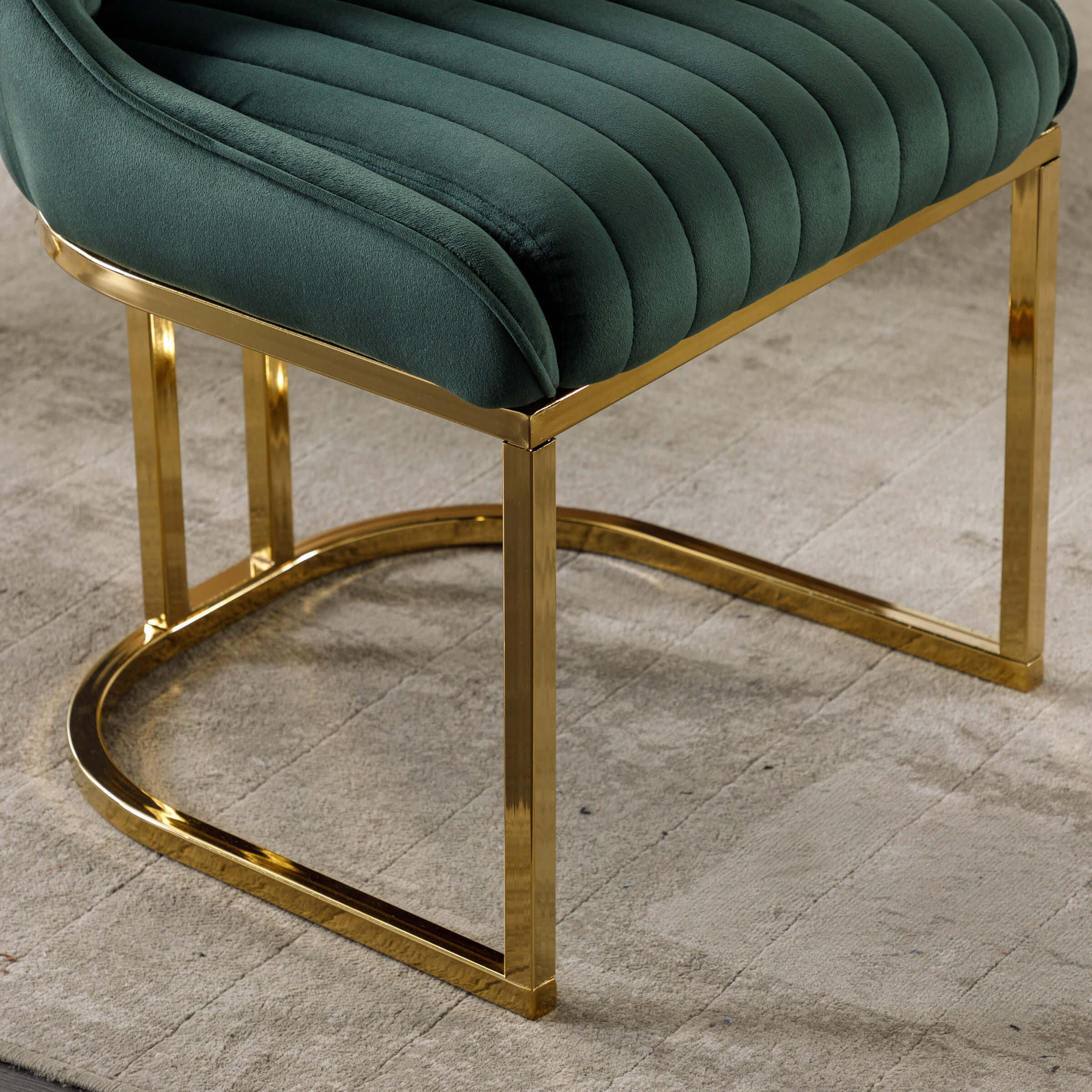 CHICAURA Armless Dining Chairs With Gold Legs Set of 2 - 9043DC