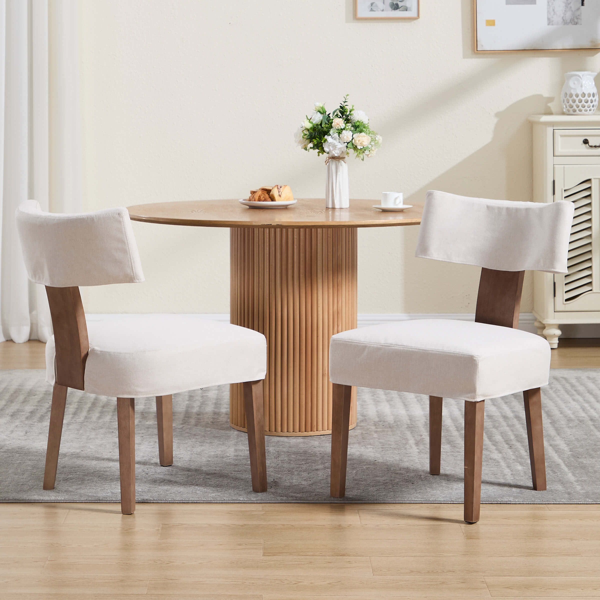 CIMOTA Classic Curved Open Back Dining Chairs Set of 2 - 1670&1917&1918