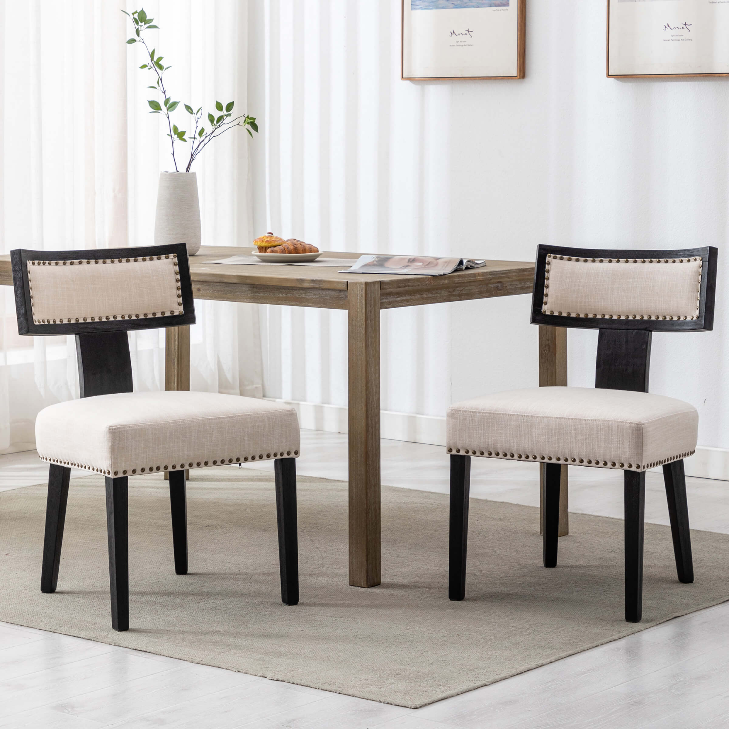 CIMOTA Classic Curved Open Back Dining Chairs Set of 2 - 1670&1917&1918