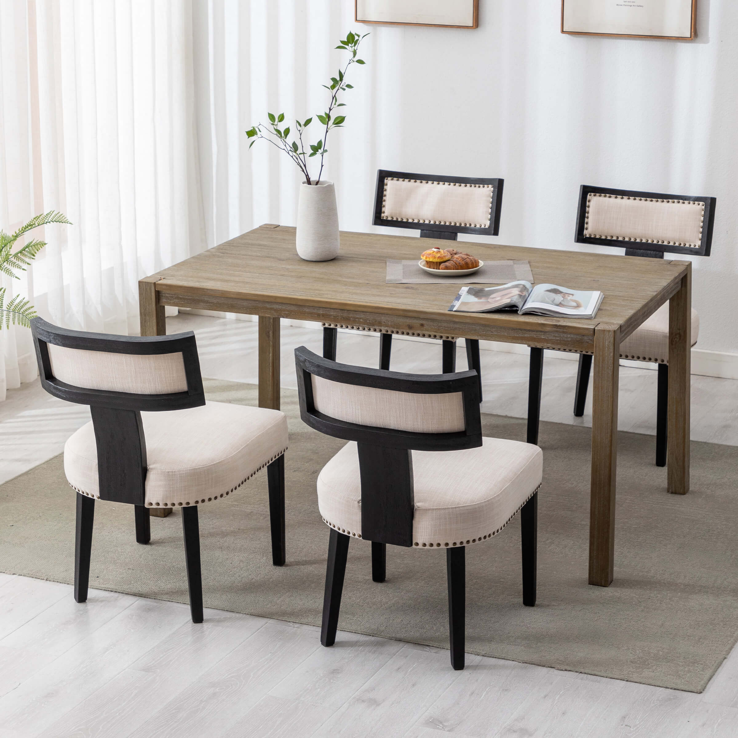 CIMOTA Classic Curved Open Back Dining Chairs Set of 2 - 1670&1917&1918