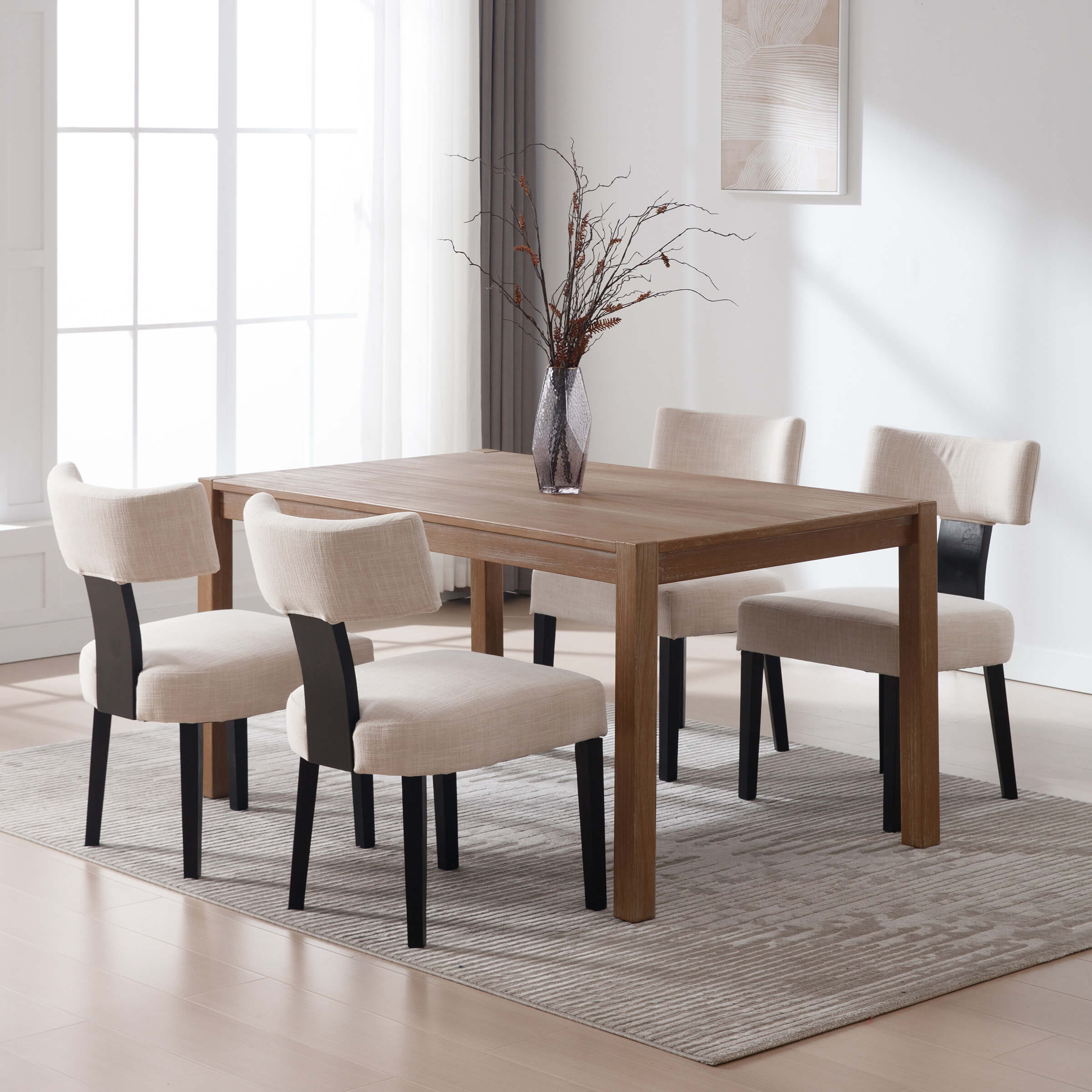 CIMOTA Classic Curved Open Back Dining Chairs Set of 2 - 1670&1917&1918