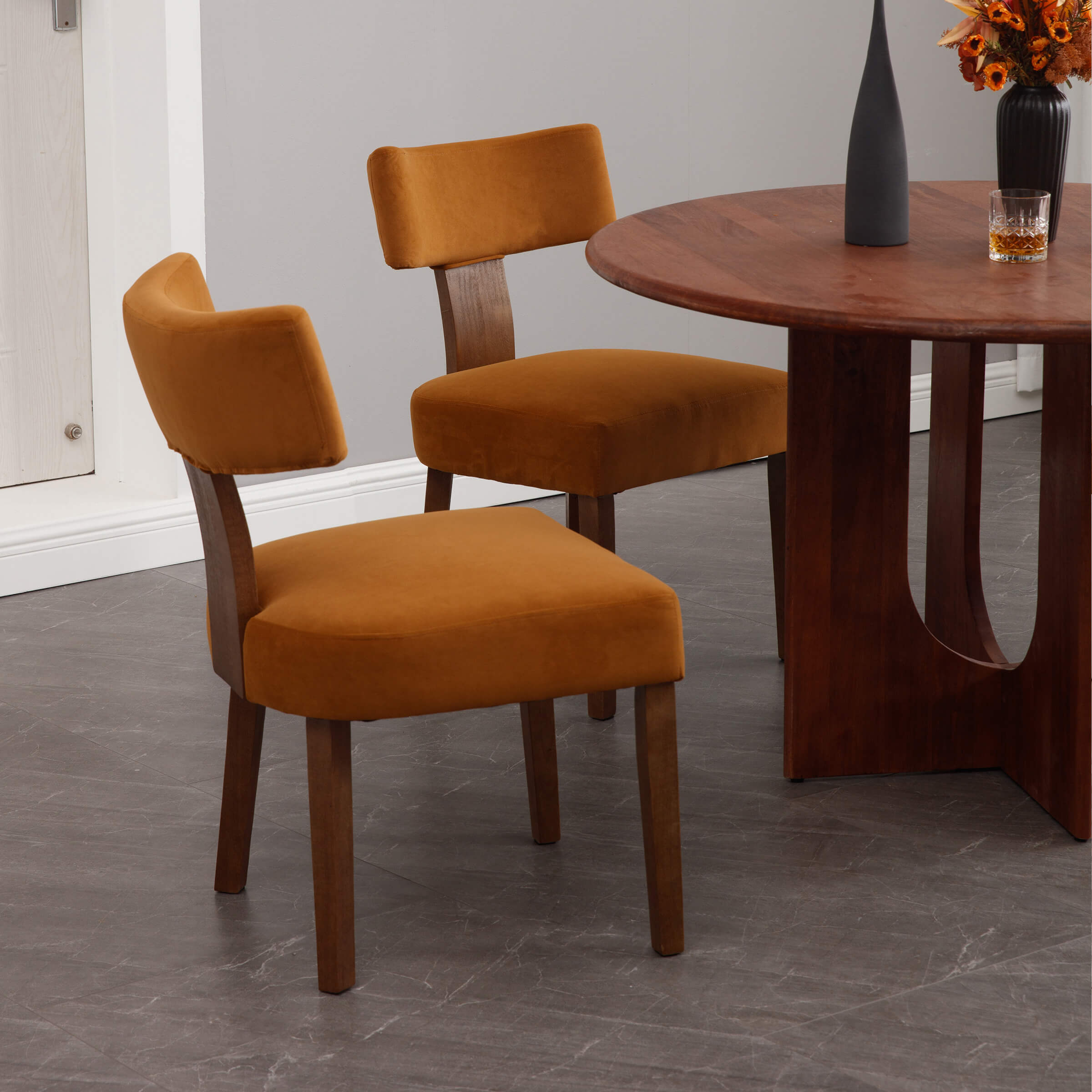 CIMOTA Classic Curved Open Back Dining Chairs Set of 2 - 1670&1917&1918