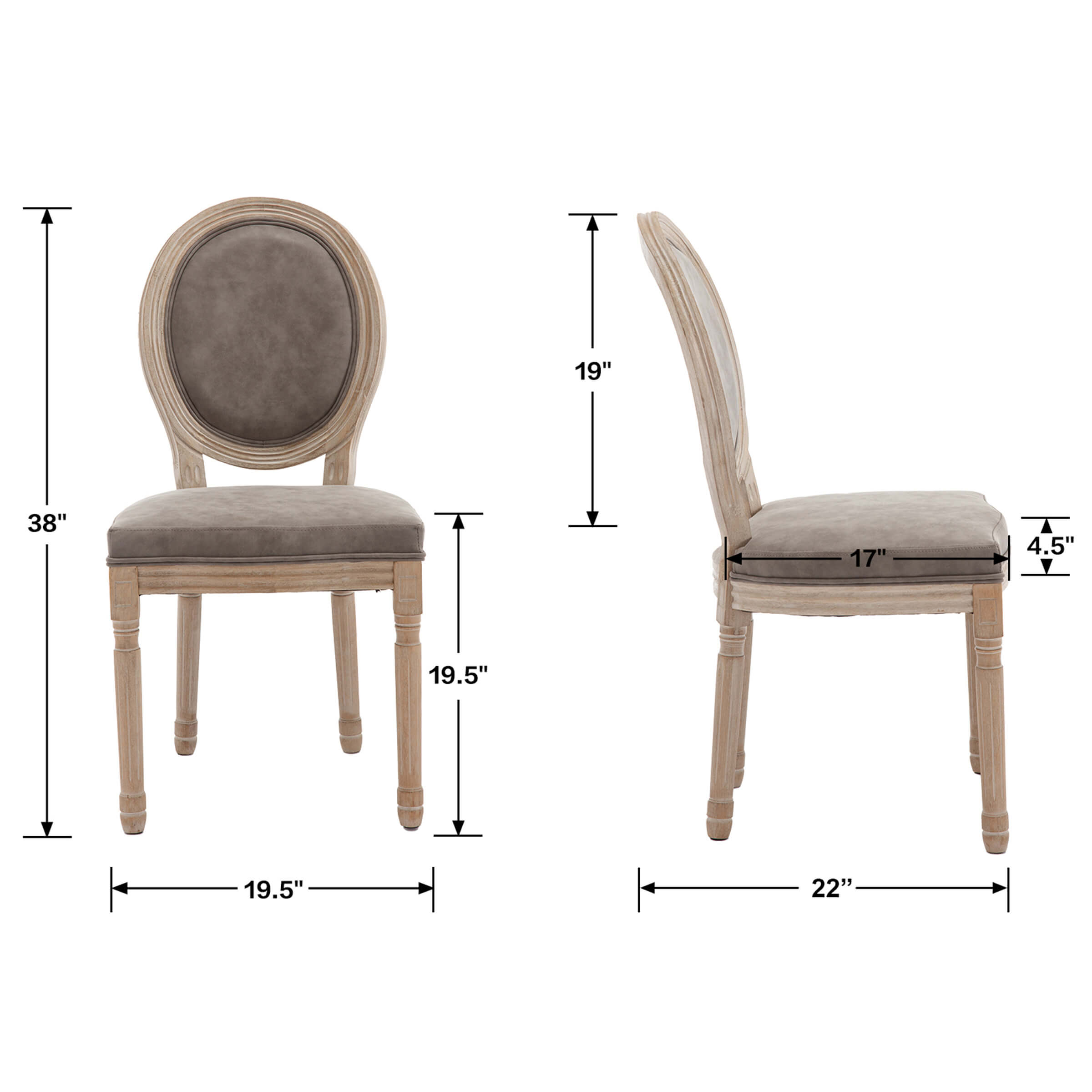 Janoray Classic French Dining Chairs Set of 2 - 7105DC & 7106DC