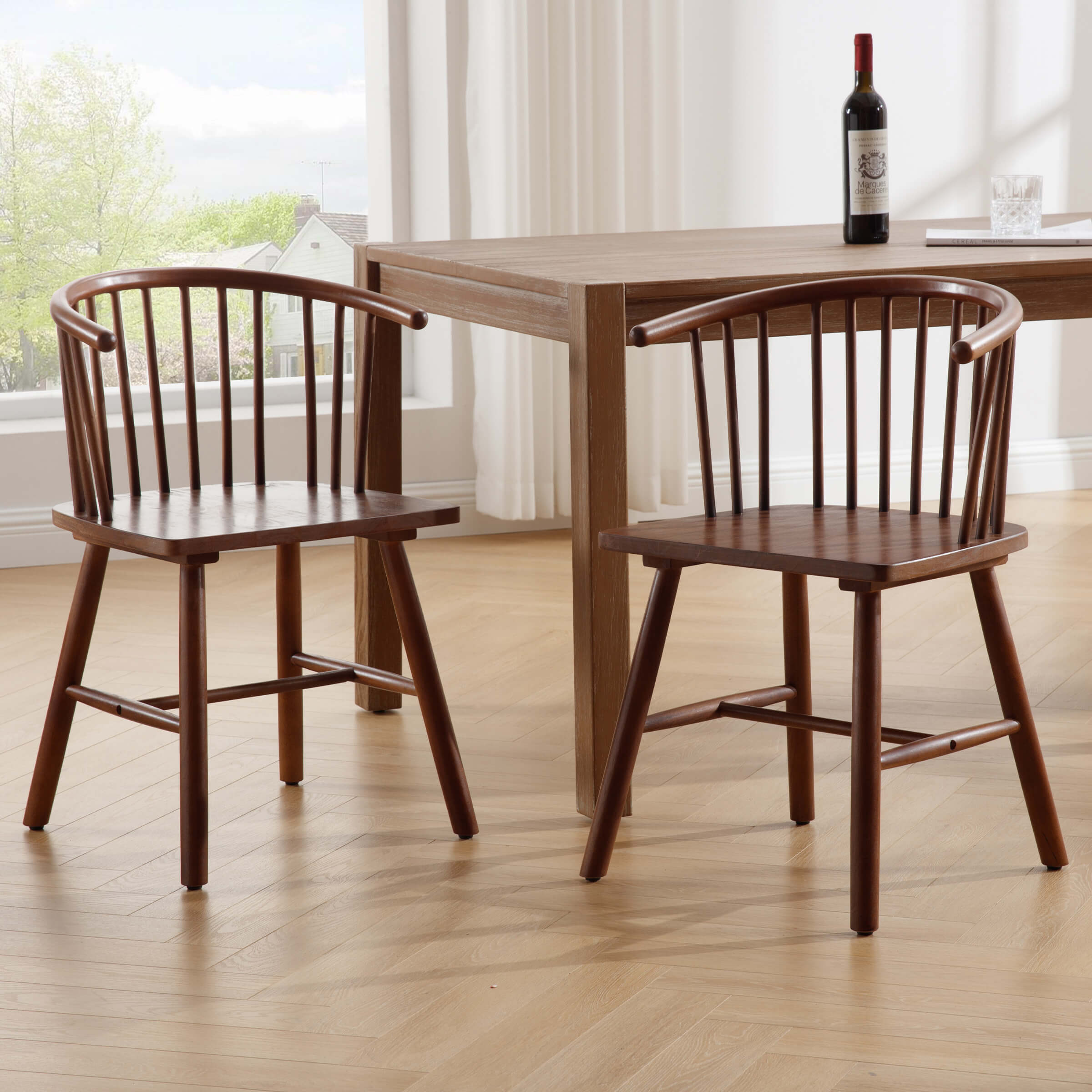 Kmax Curved Back Wood Dining Chair Set of 2 - DC01DC