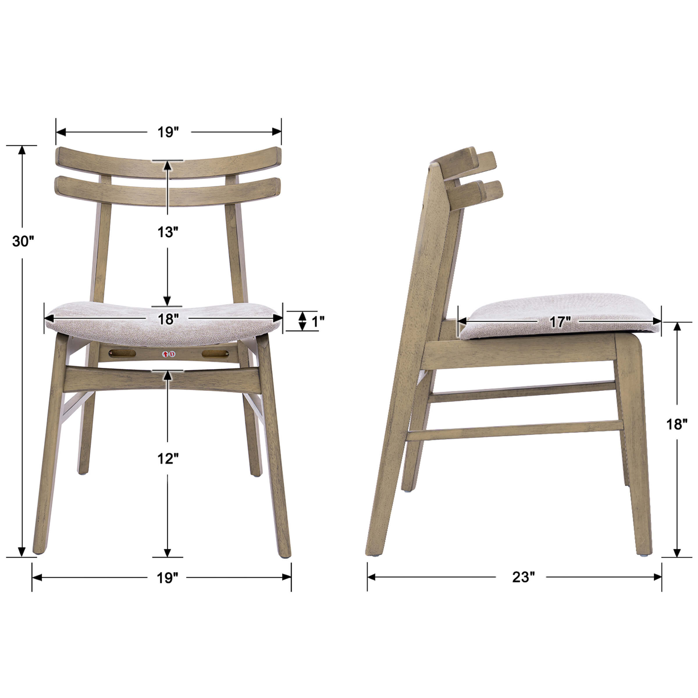 VESCASA Dining Chairs with Curved Open Back - 60131DC