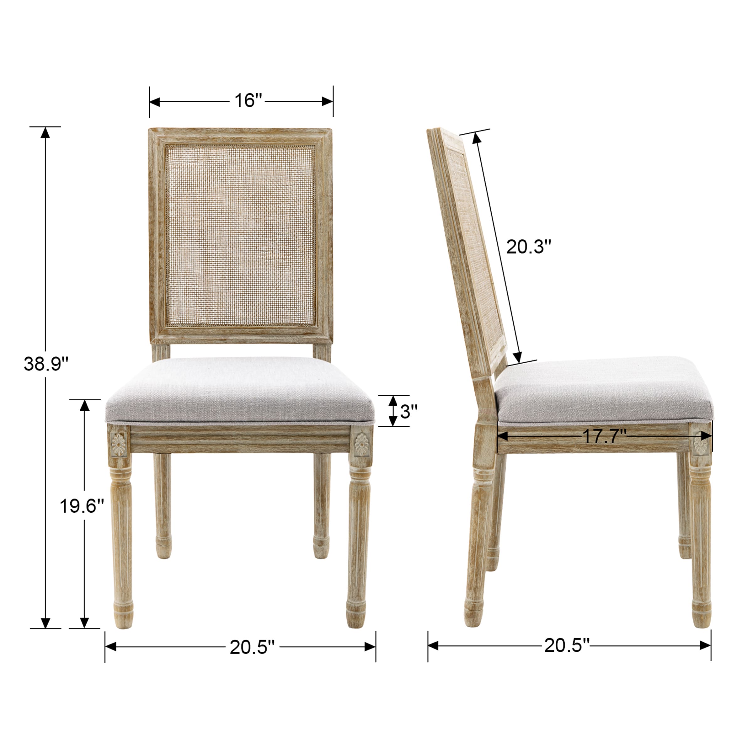 Farmhouse Dining Chairs Set of 2 - 7106DC