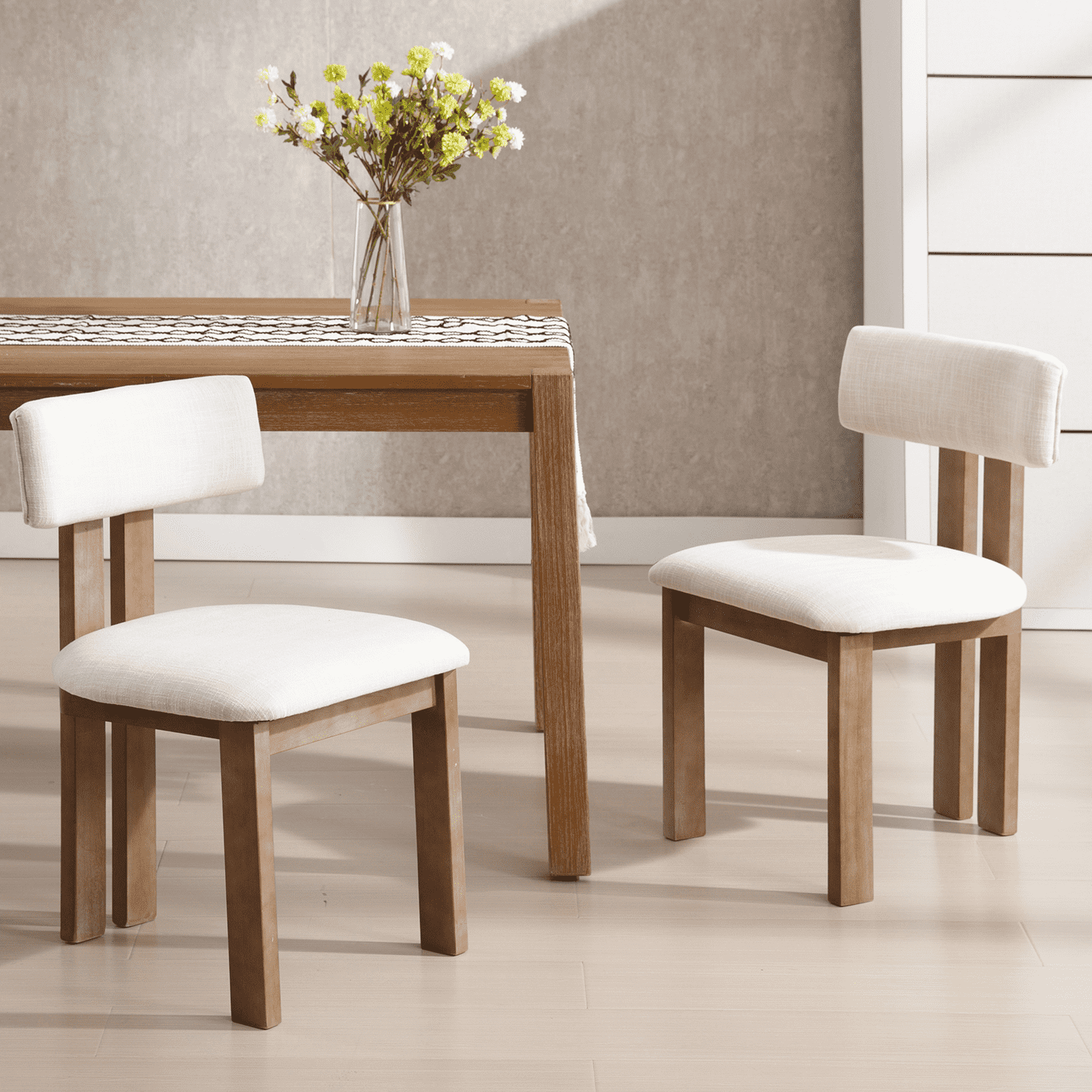 Janoray Farmhouse Fabric Dining Chairs Set of 2 - 10014DC