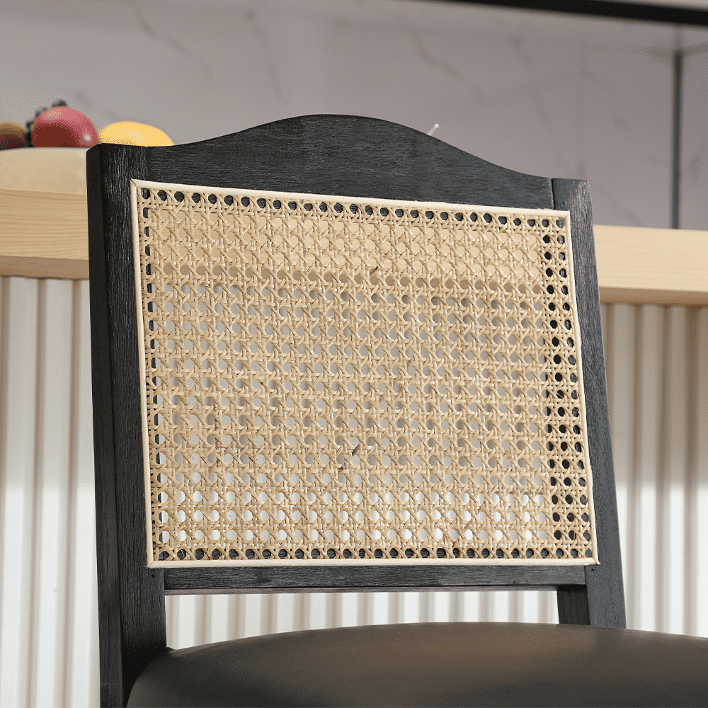 CIMOTA 26.5"H & 30.2"H Farmhouse Rattan Counter Stools Set of 2 - 5739