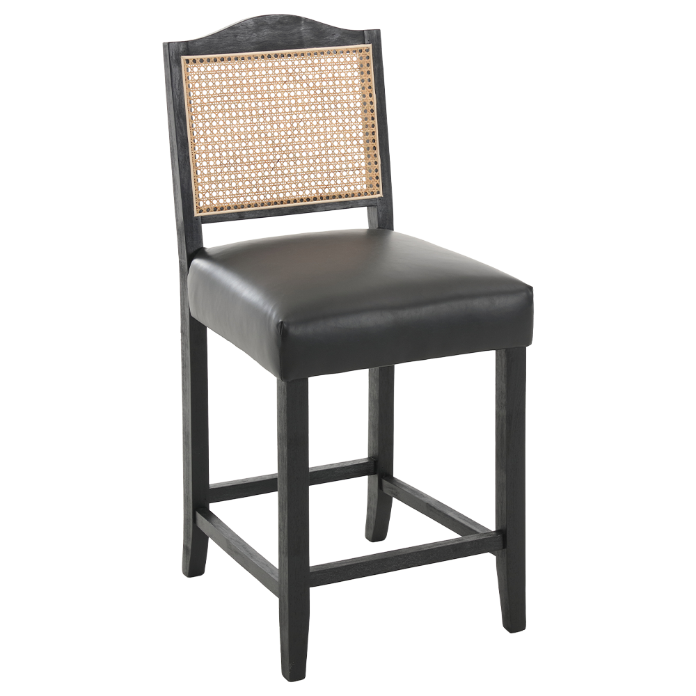 CIMOTA 26.5"H & 30.2"H Farmhouse Rattan Counter Stools Set of 2 - 5739