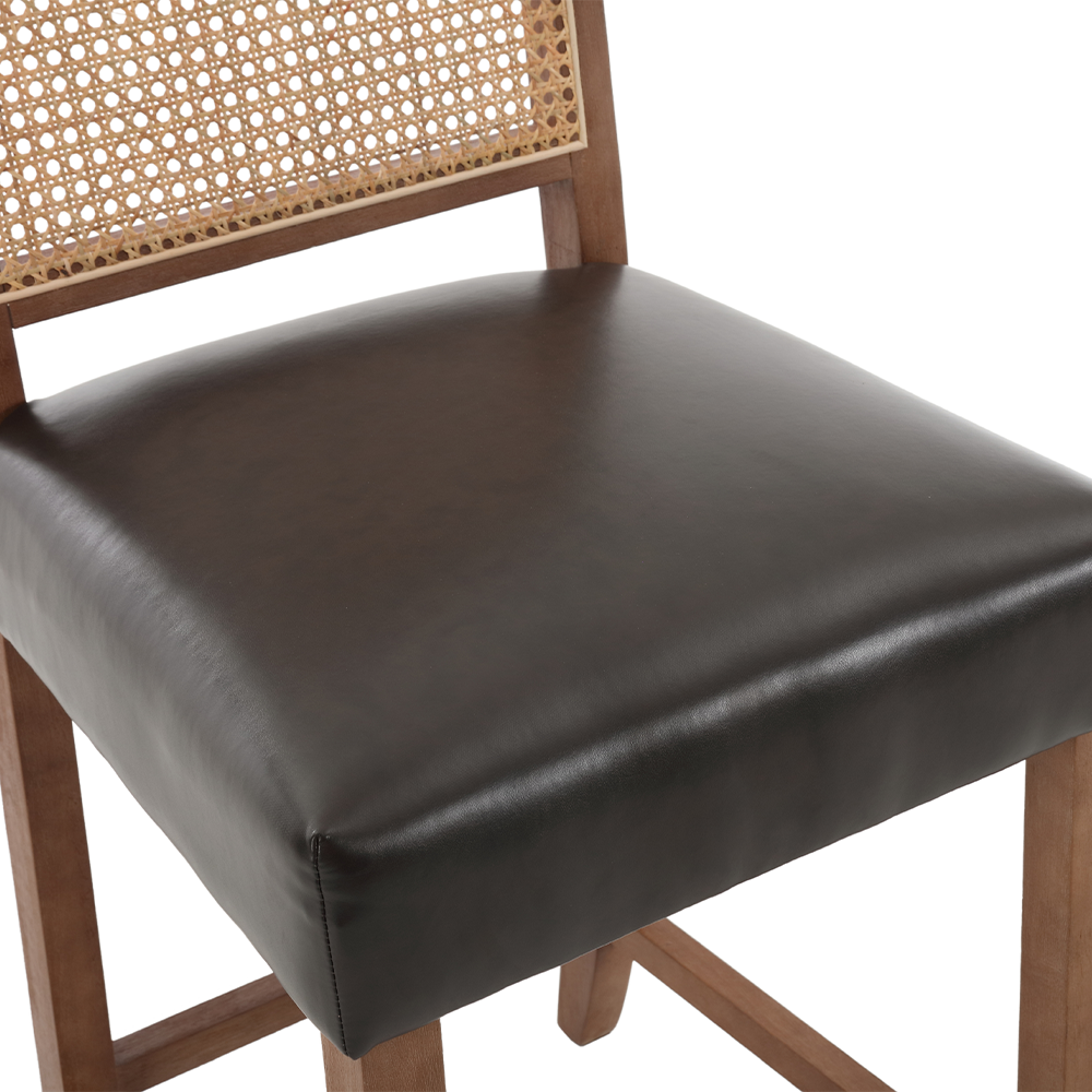 CIMOTA 26.5"H & 30.2"H Farmhouse Rattan Counter Stools Set of 2 - 5739