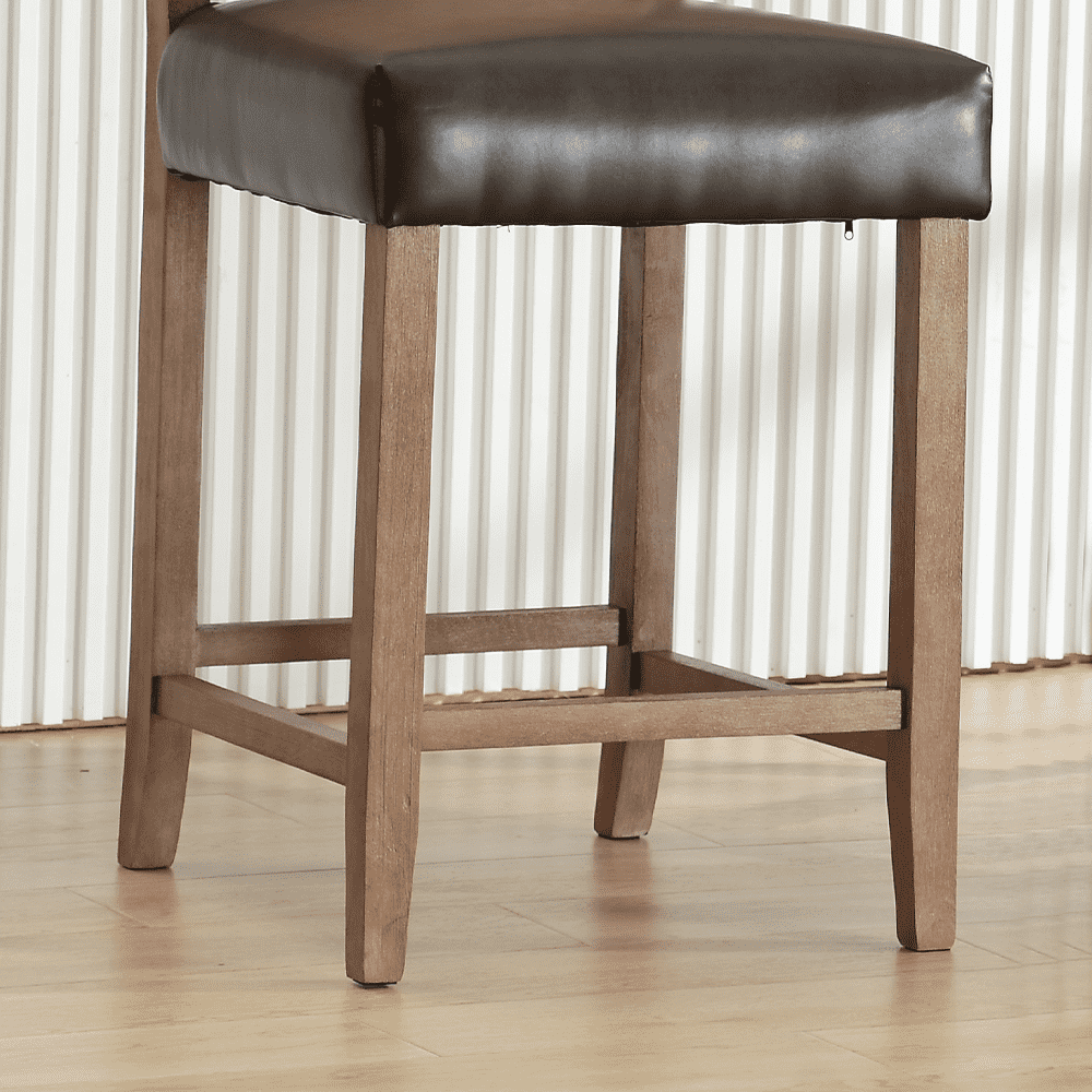 CIMOTA 26.5"H & 30.2"H Farmhouse Rattan Counter Stools Set of 2 - 5739