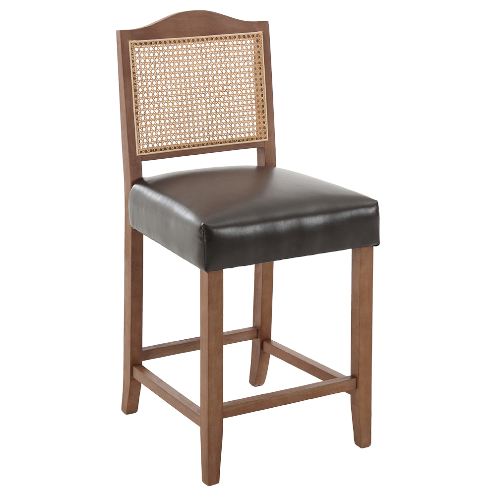 CIMOTA 26.5"H & 30.2"H Farmhouse Rattan Counter Stools Set of 2 - 5739