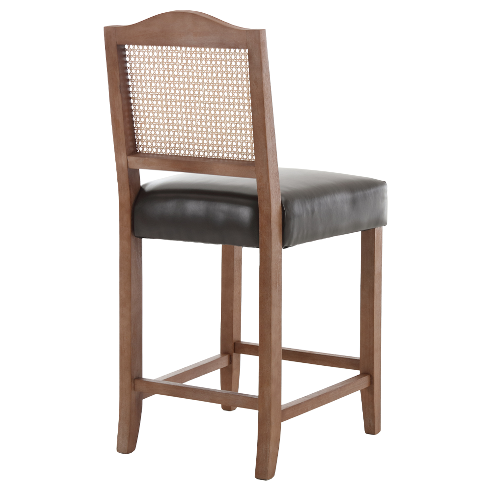 CIMOTA 26.5"H & 30.2"H Farmhouse Rattan Counter Stools Set of 2 - 5739