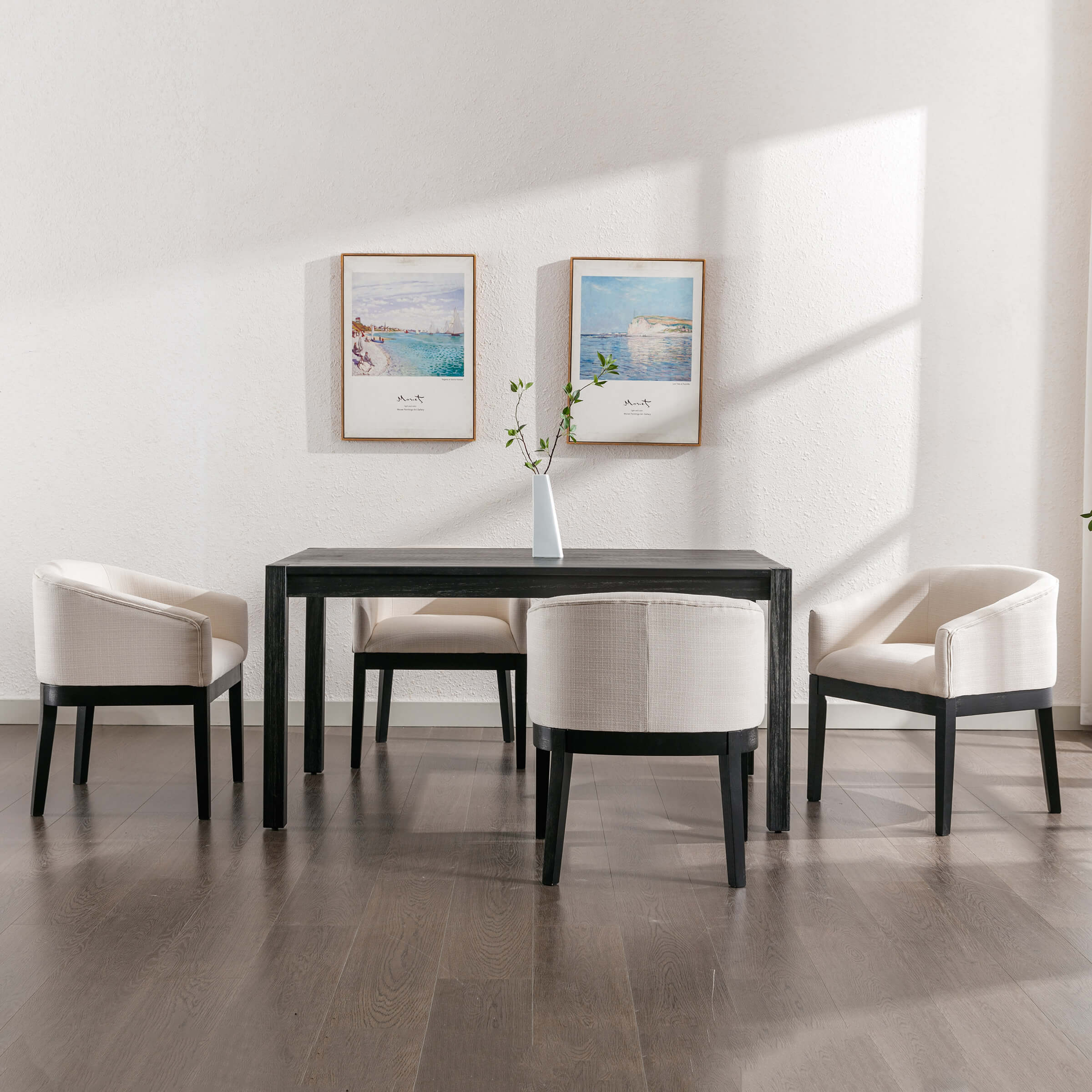 CIMOTA Farmhouse Slope Arm Barrel Dining Chairs Set of 2 - 1851