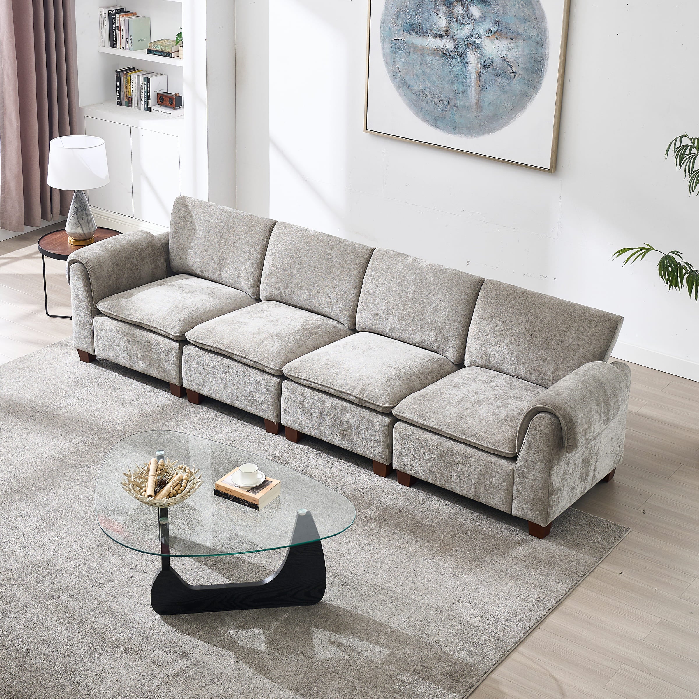 VESCASA Modern Armrest Chenille Sectional Sofa - 1017SF